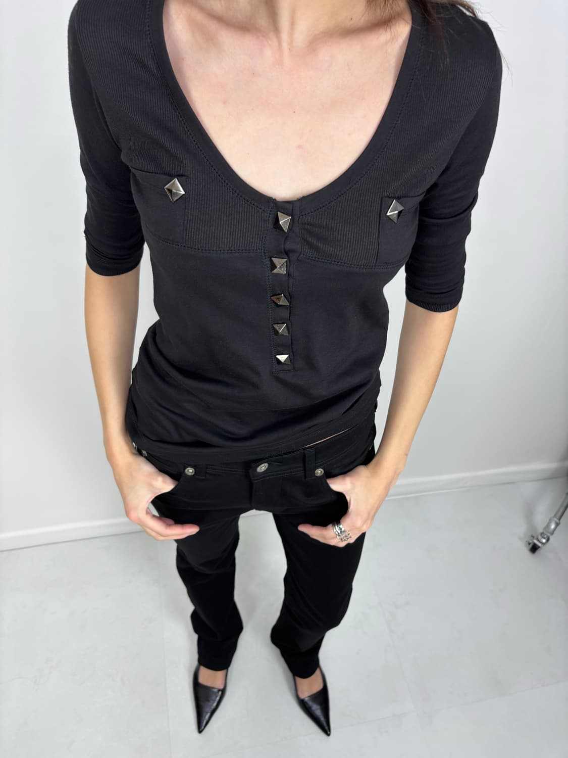 STUD 3/4 SLEEVE TEE 상품이미지1