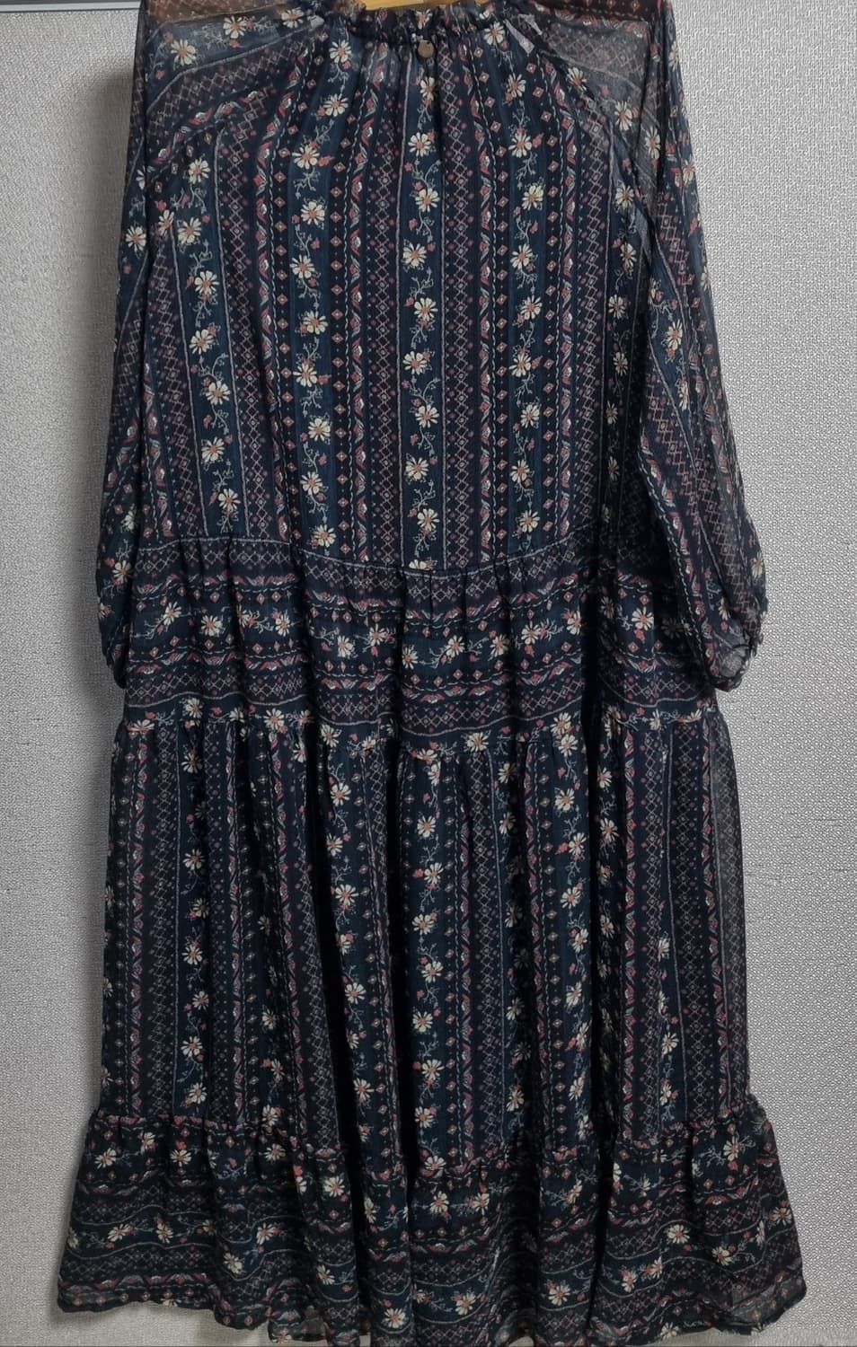 S (55) 써스데이아일랜드 네이비 플라워패턴 롱 원피스 상품이미지2
