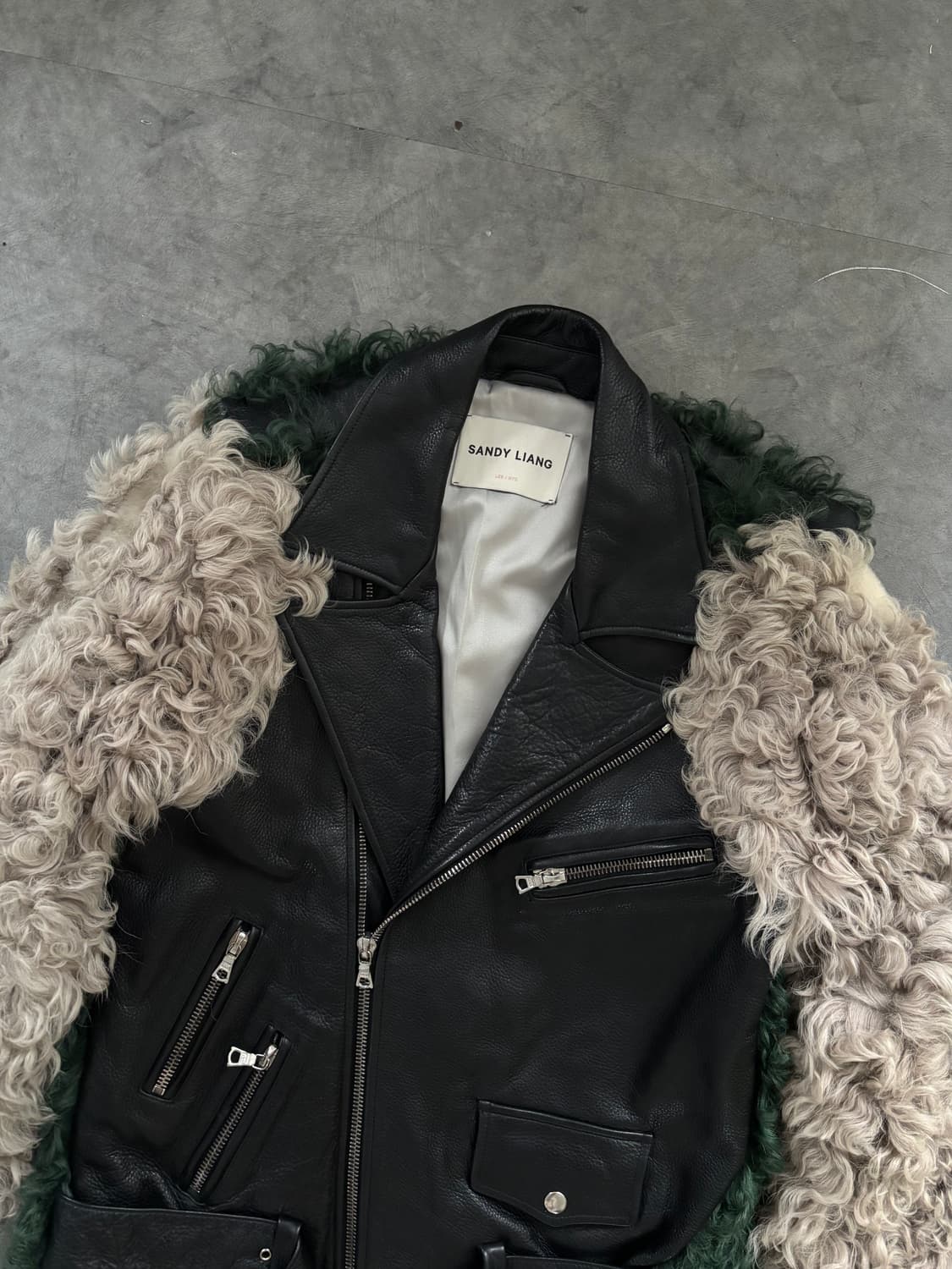 Sandy Liang 레더 퍼트리밍 자켓 상품이미지6