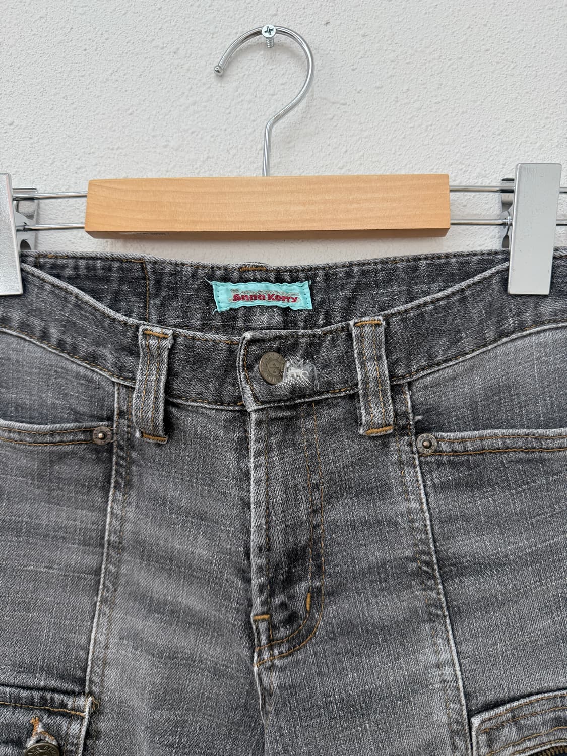빈티지 Anna kerry 그레이 부츠컷 데님 팬츠 상품이미지4