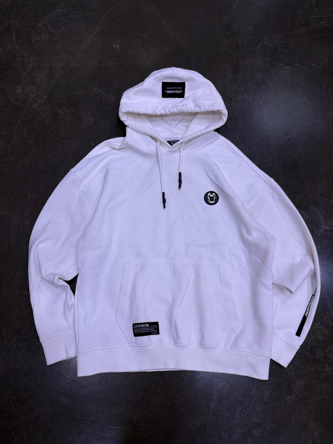 라이프워크 라독 은장 로고 화이트 후디 후드티 M 상품이미지1