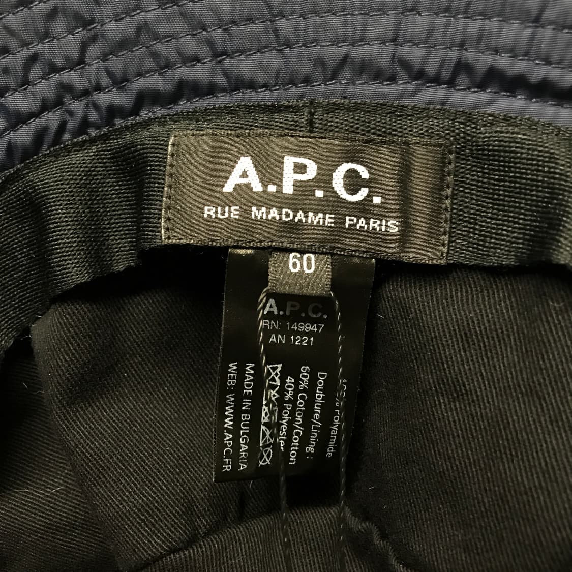 APC 아페쎄 네이비 버킷햇 60 상품이미지4