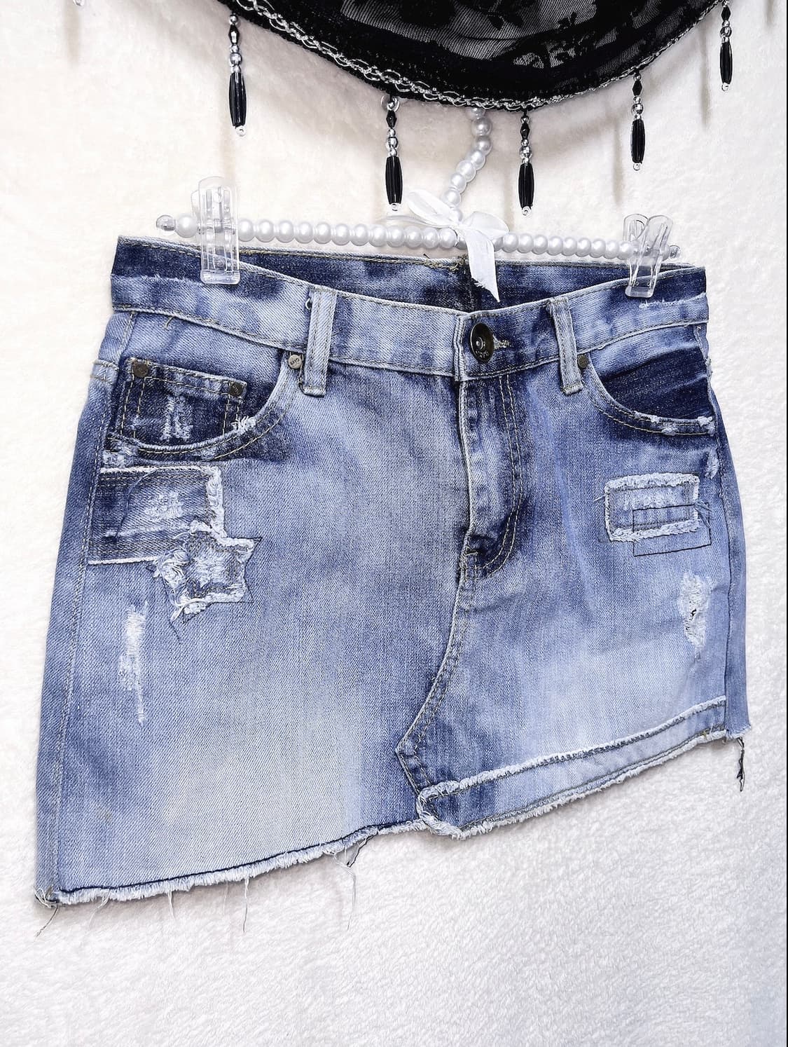 오네갸루 y2k 와투케 그런지 00 펑크 핀터 데님 미니스커트 청치마 상품이미지3