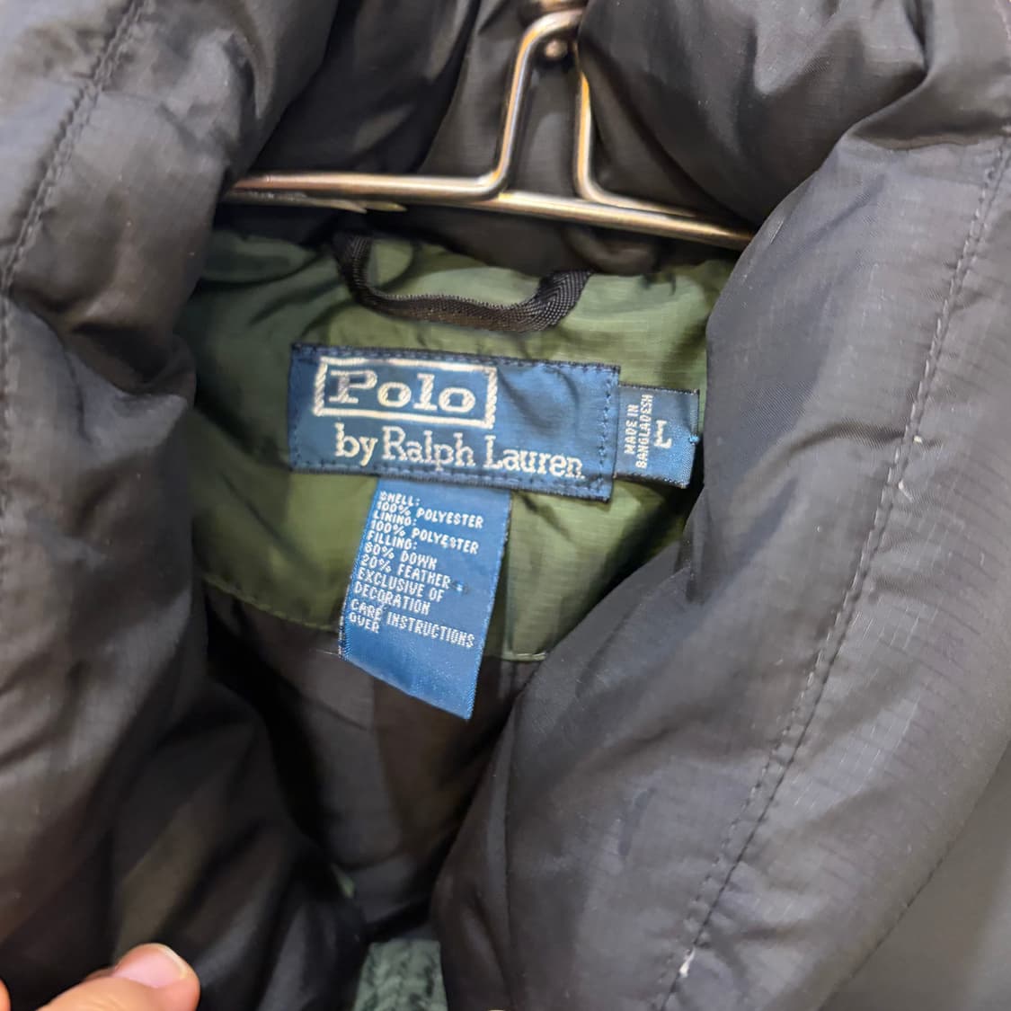 폴로 랄프로렌 블랙/카키 패딩 점퍼  상품이미지3