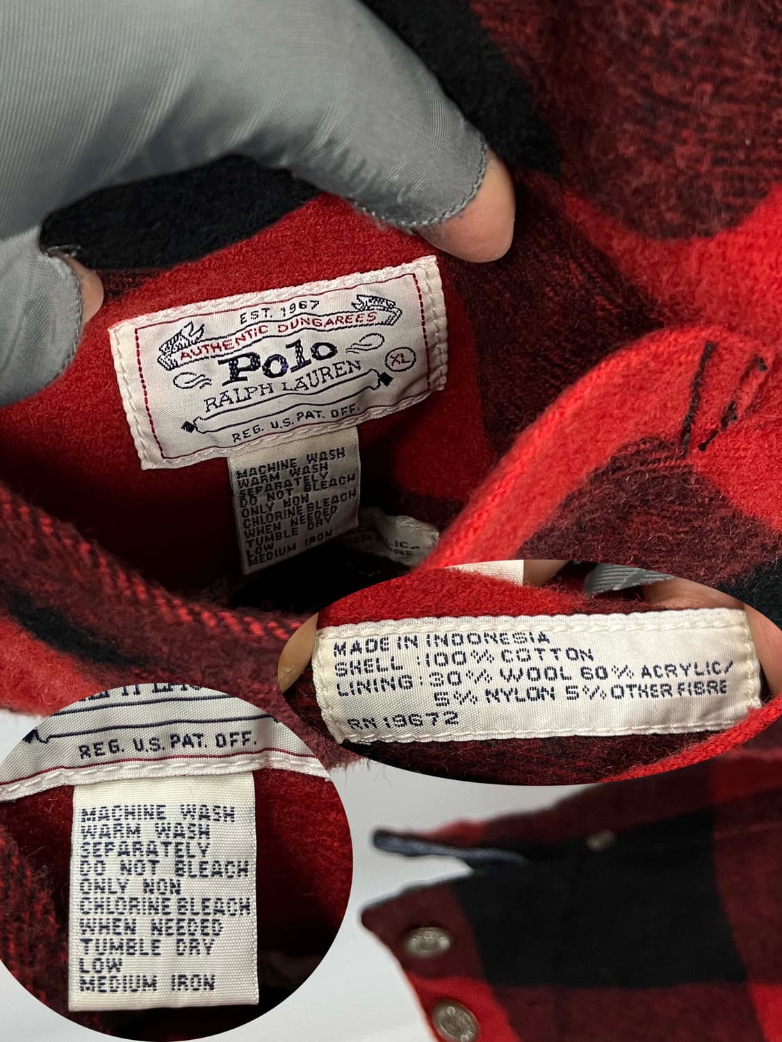 90's 폴로 랄프로렌 버팔로 리버서블 덩가리 데님 트러커 자켓 상품이미지9