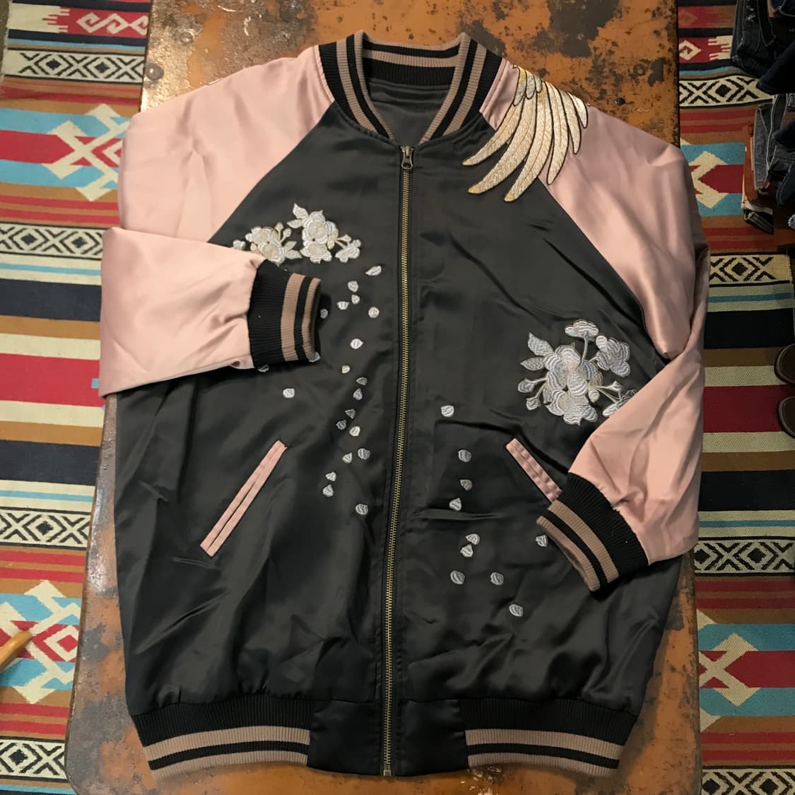 Japan Vtg 일본 빈티지 블랙 버건디 스카쟌 남성 105 사이즈  상품이미지1