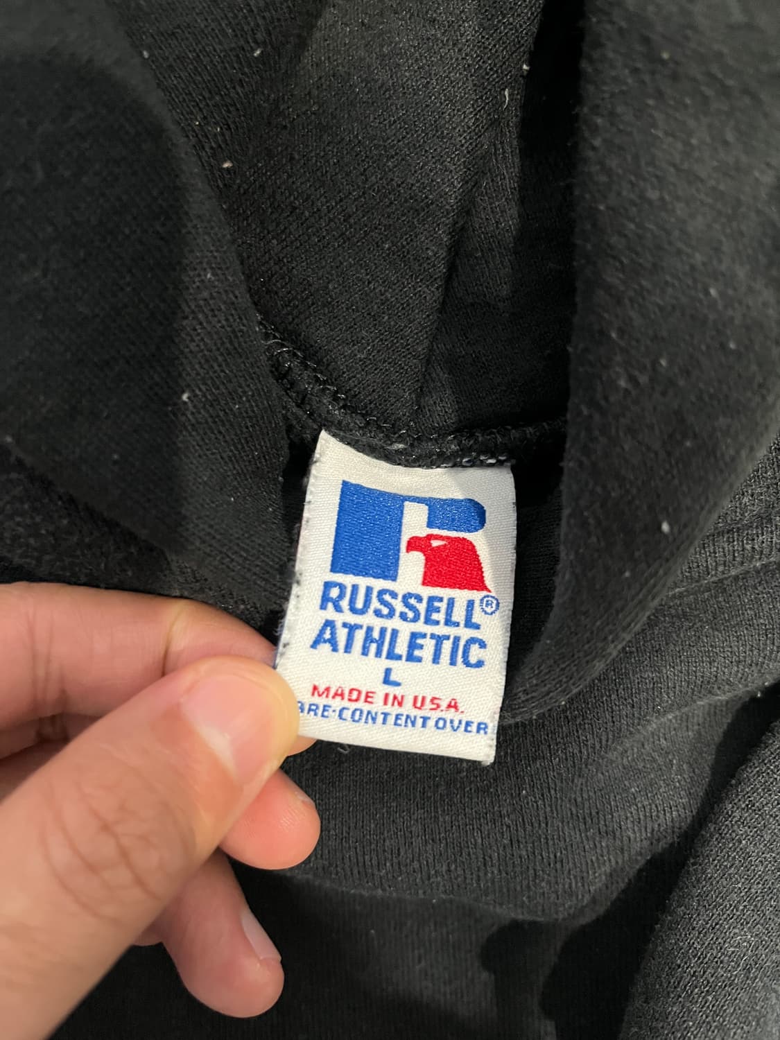 90s 러셀 빈티지 후드 블랙 L made in USA 상품이미지3
