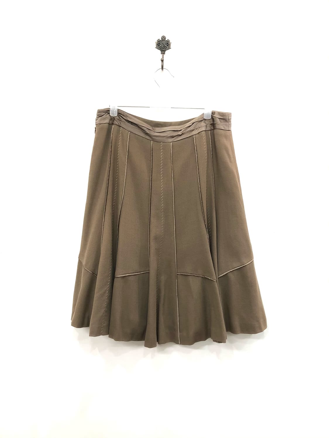 l atte brown panel stitch midi skirt 상품이미지2