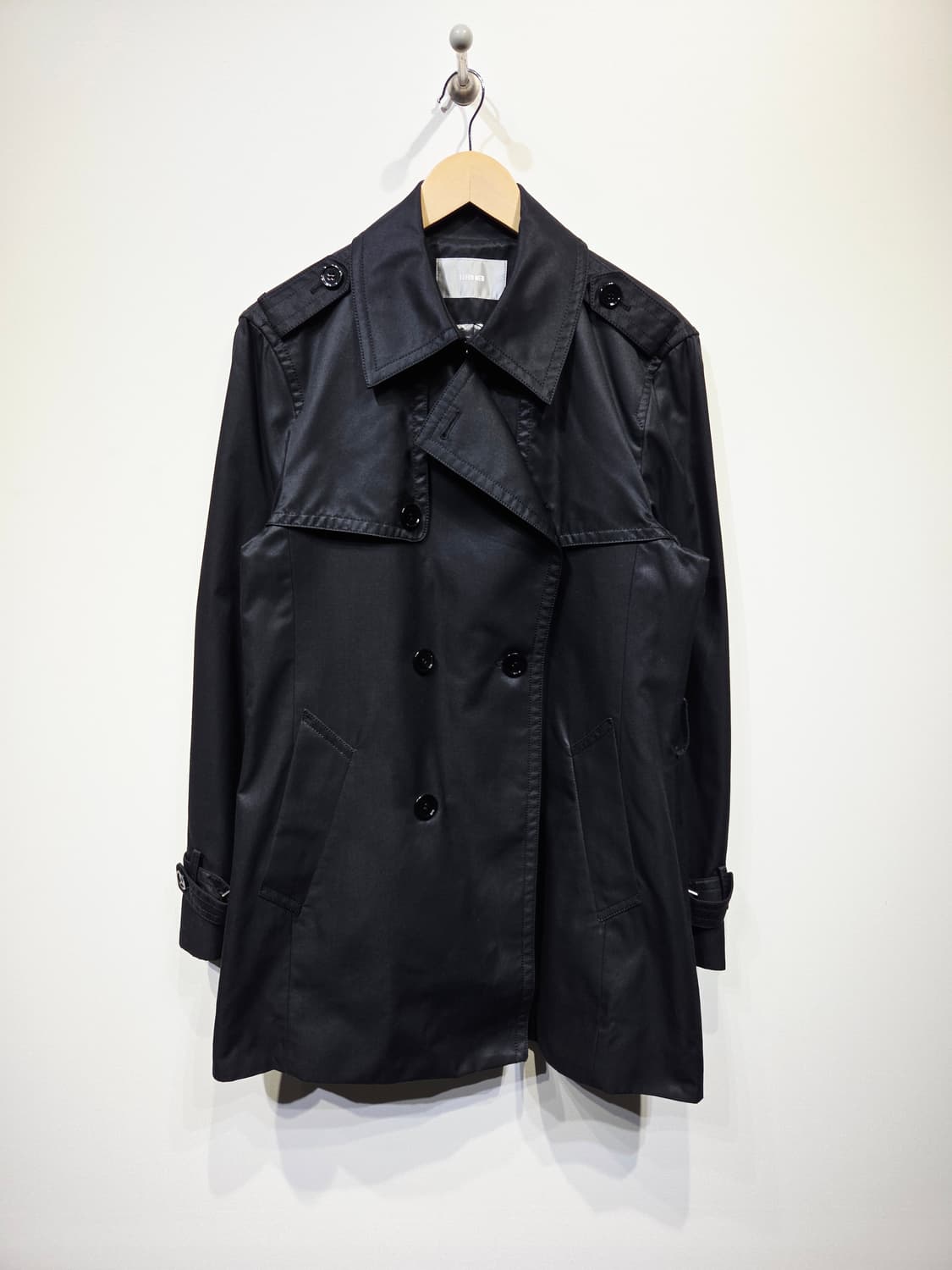 T.I FOR MEN 티아이포맨 실크 혼방 더블 트렌치 코트 블랙 상품이미지2