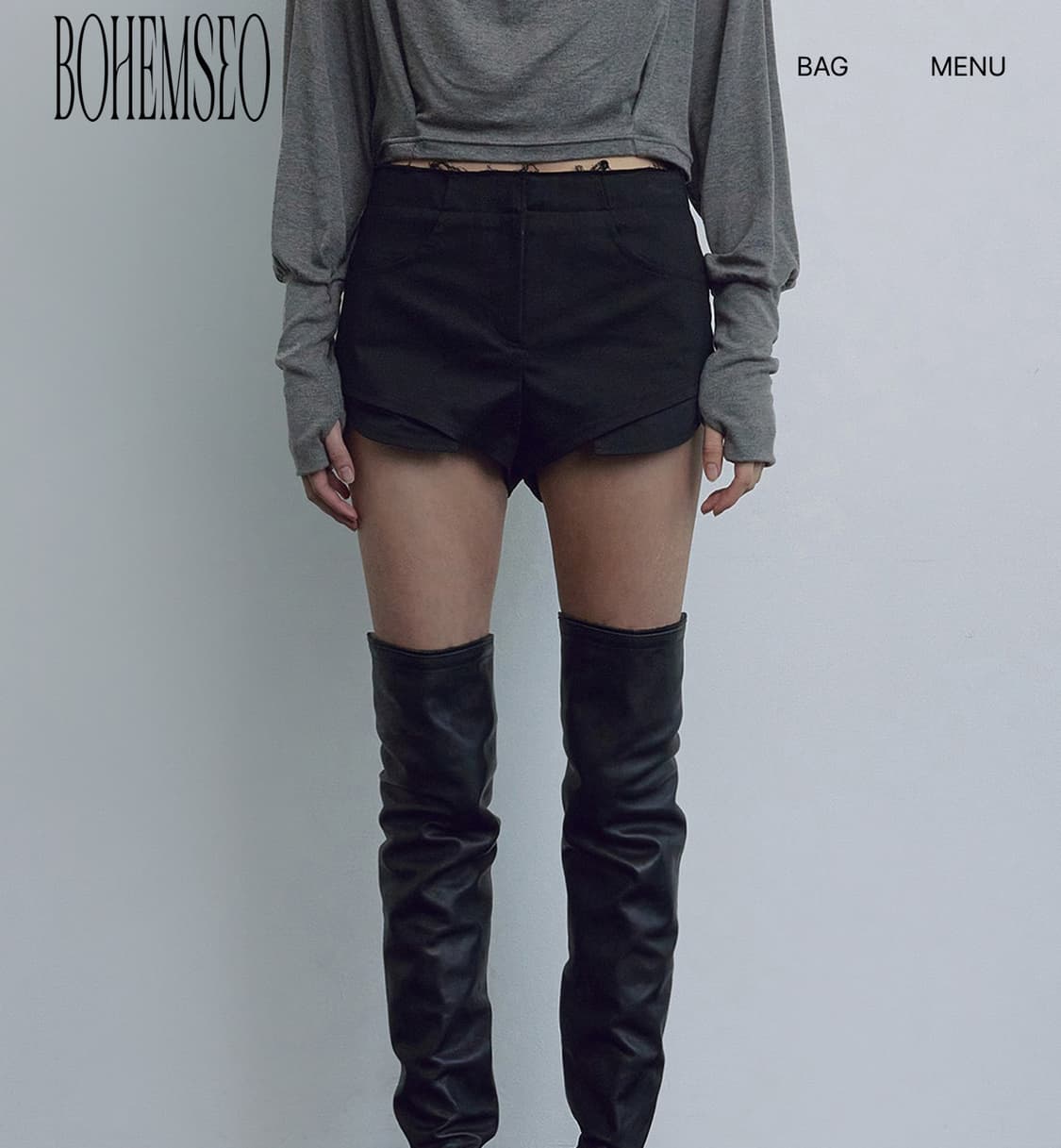 보헤미안서울 러프 컷 쇼츠 블랙 S 상품이미지1