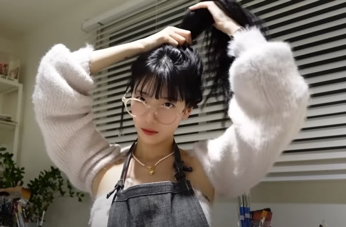 빈티지헐리우드 포르테 러브락 레드 진주 목걸이 수지착용 상품이미지8