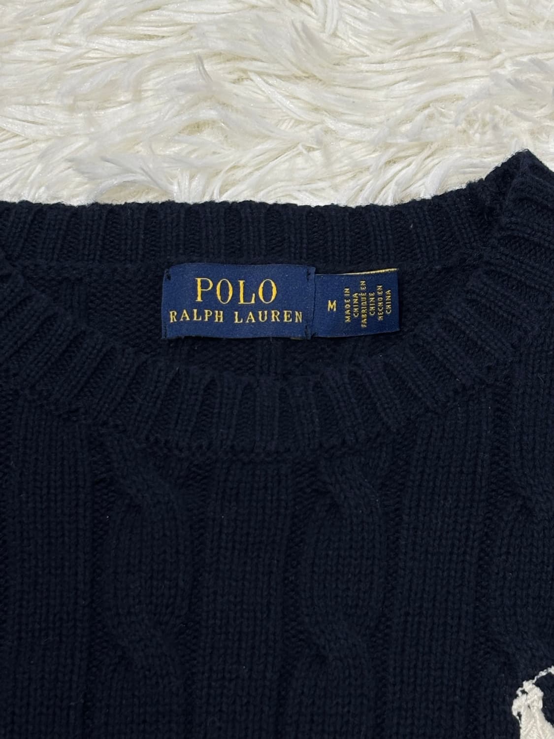 폴로랄프로렌 화이트포니 네이비 케이블 반팔 니트 상품이미지6