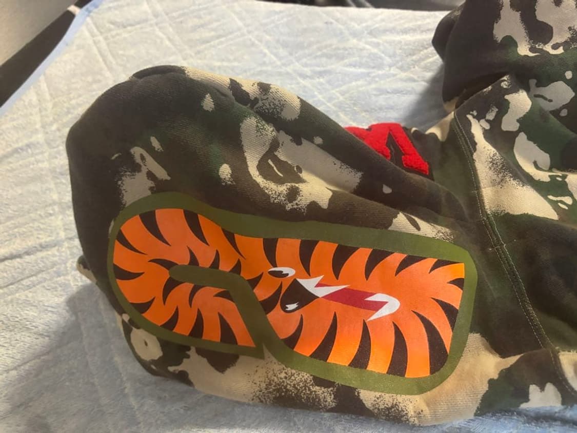 베이프 맵 카모 샤크 후드집업 그린 상품이미지4