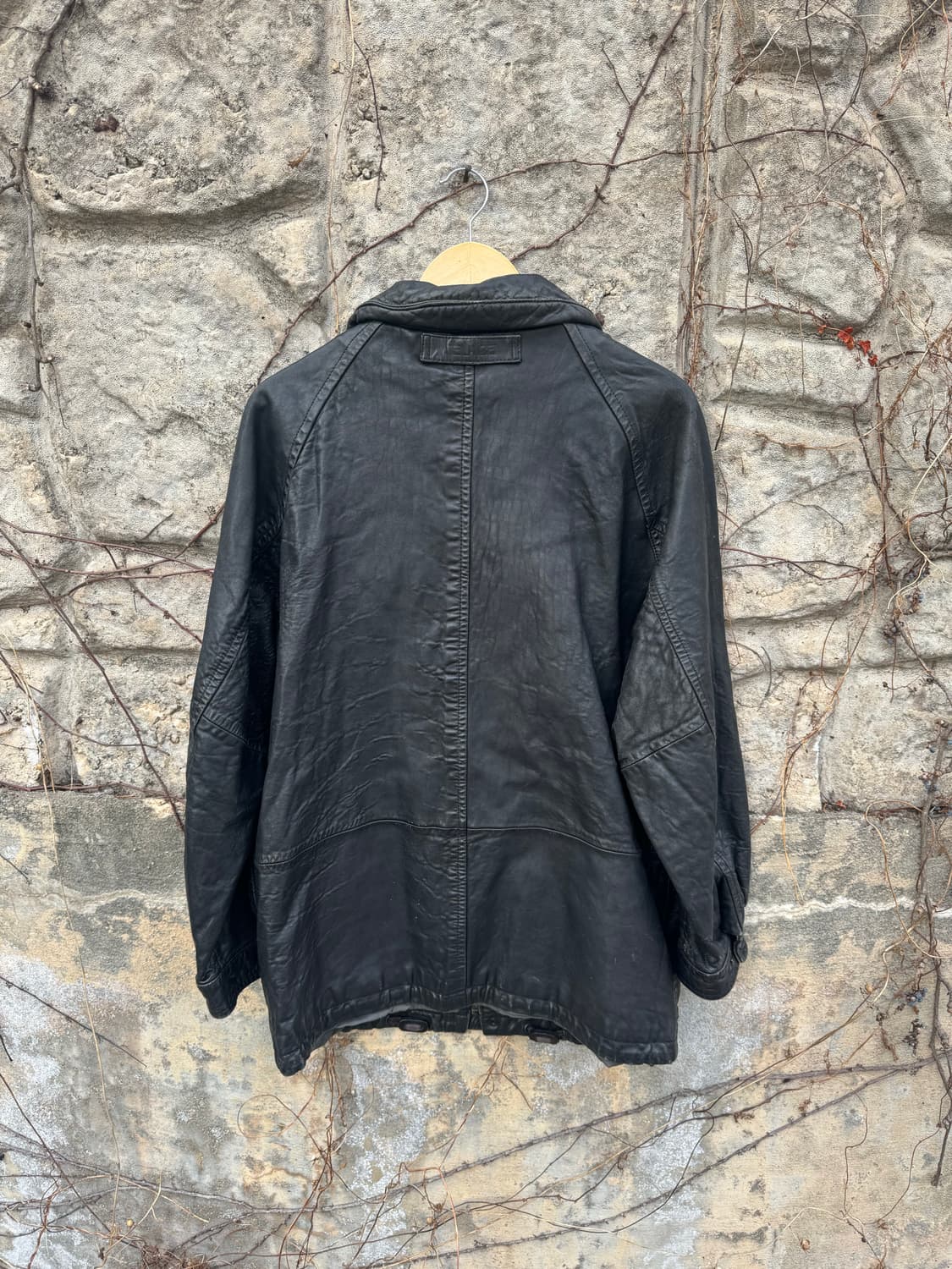 90s 노티카 빈티지 가죽 레더 카 코트 자켓 블랙 상품이미지2