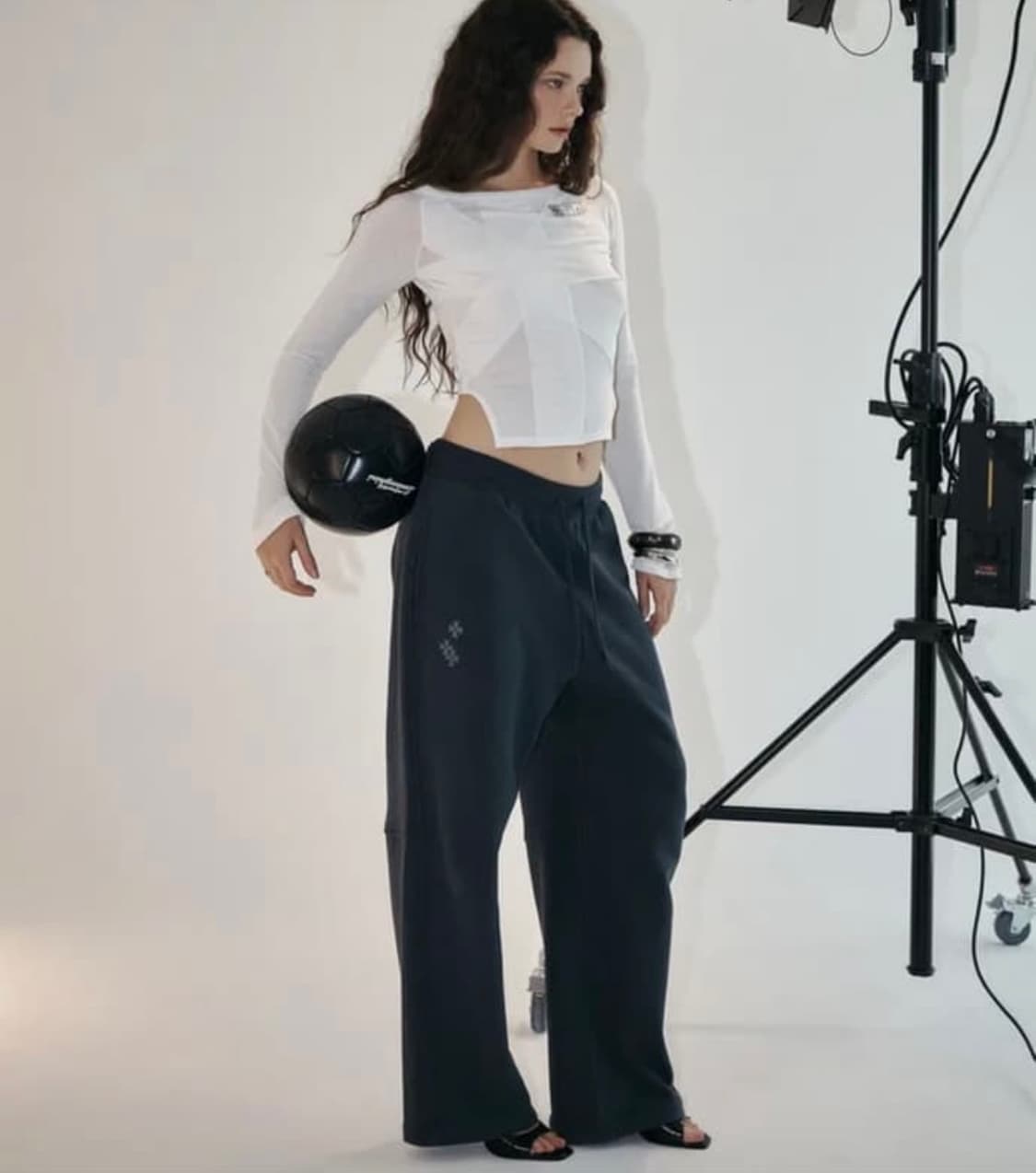 플리즈노팔로우 North Wide Sweat Pants 네이비차콜 ( 상품이미지1