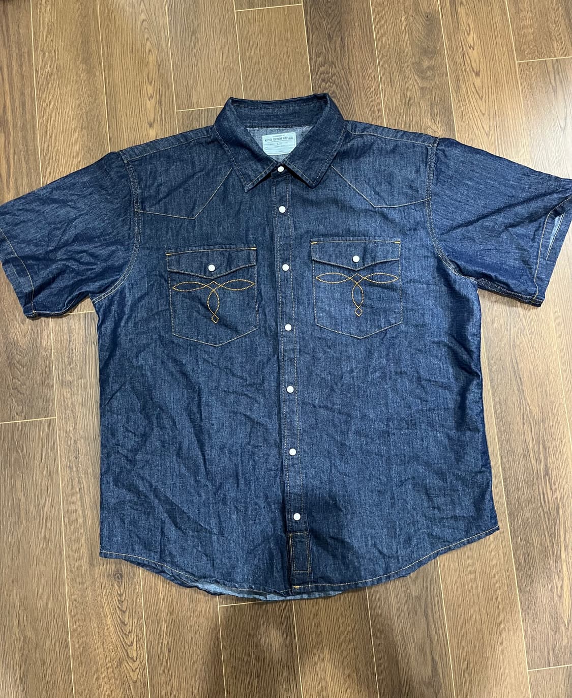 [시즌오프] 웨스턴 버팔로 데님 반팔 셔츠 상품이미지1