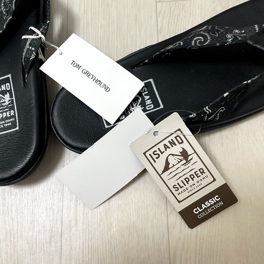 아일랜드/ 블랙 레더 페이즐리 슬리퍼/ 9 상품이미지4