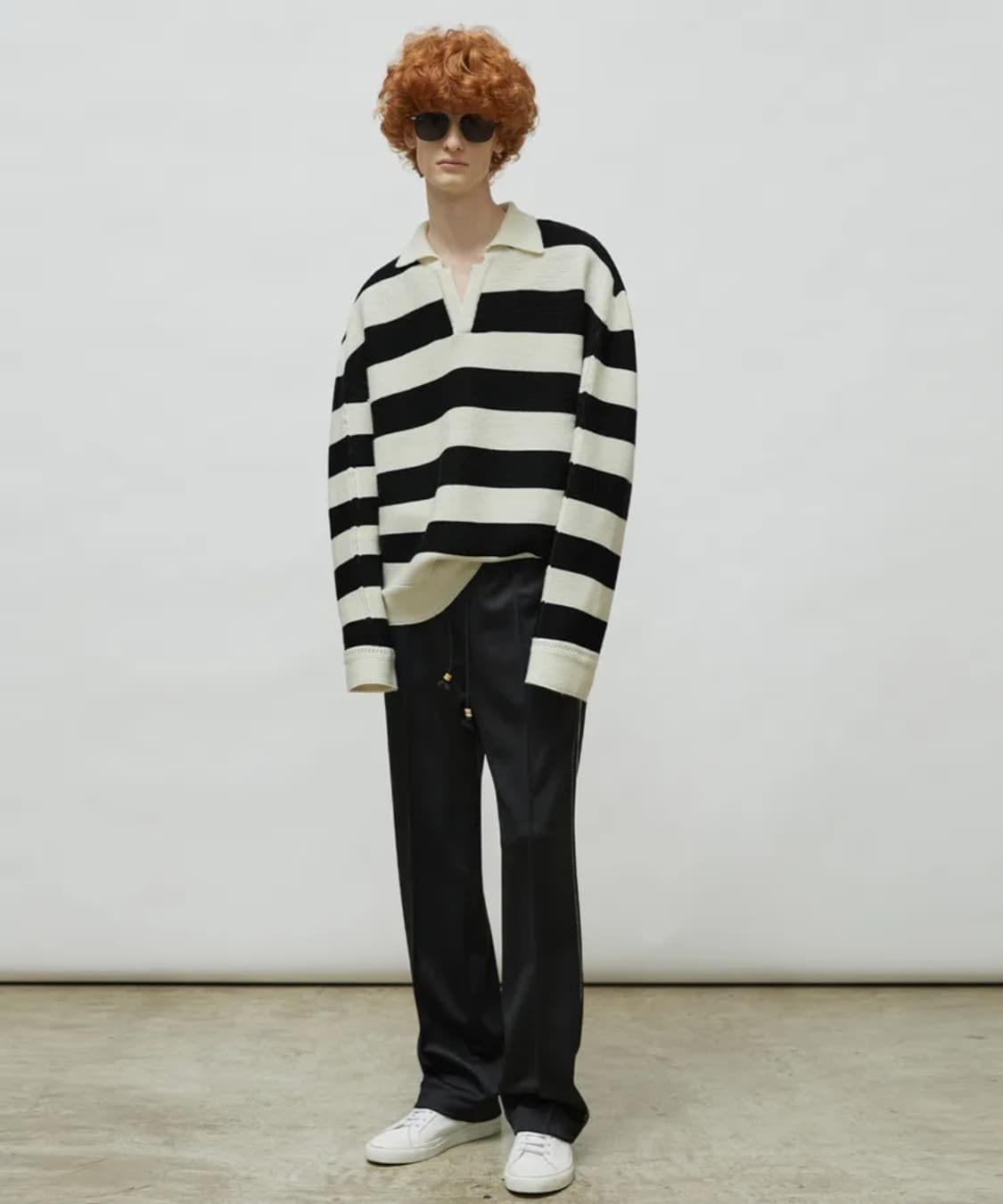 [48] 엘무드 프레피 스트라이프 니트 크림 새상품 상품이미지2