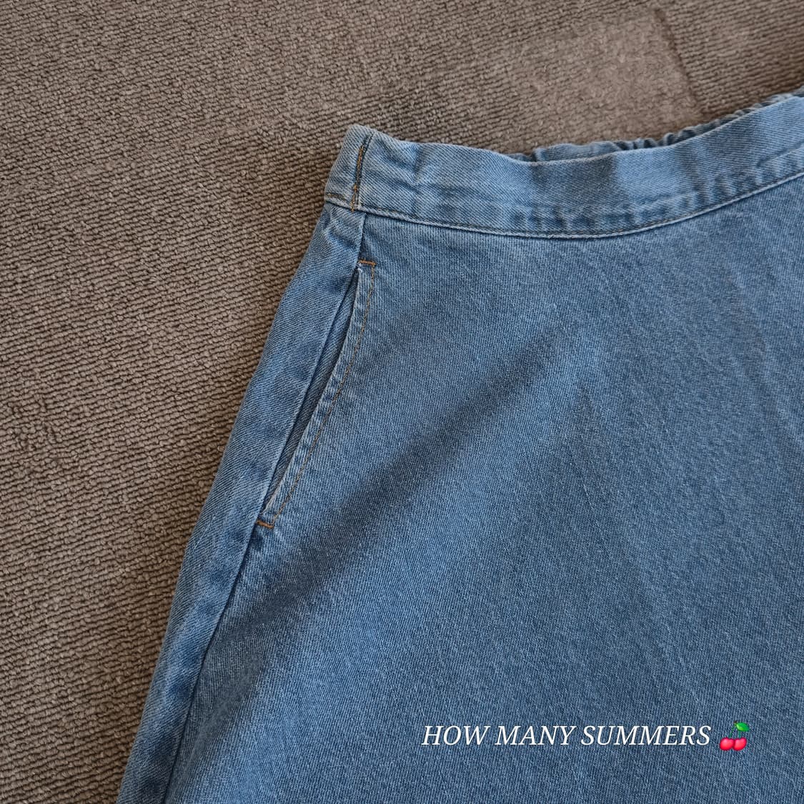 브라우니 데님 플레어 스커트 F 연청 A라인 밴딩 미니 빈티지 상품이미지4