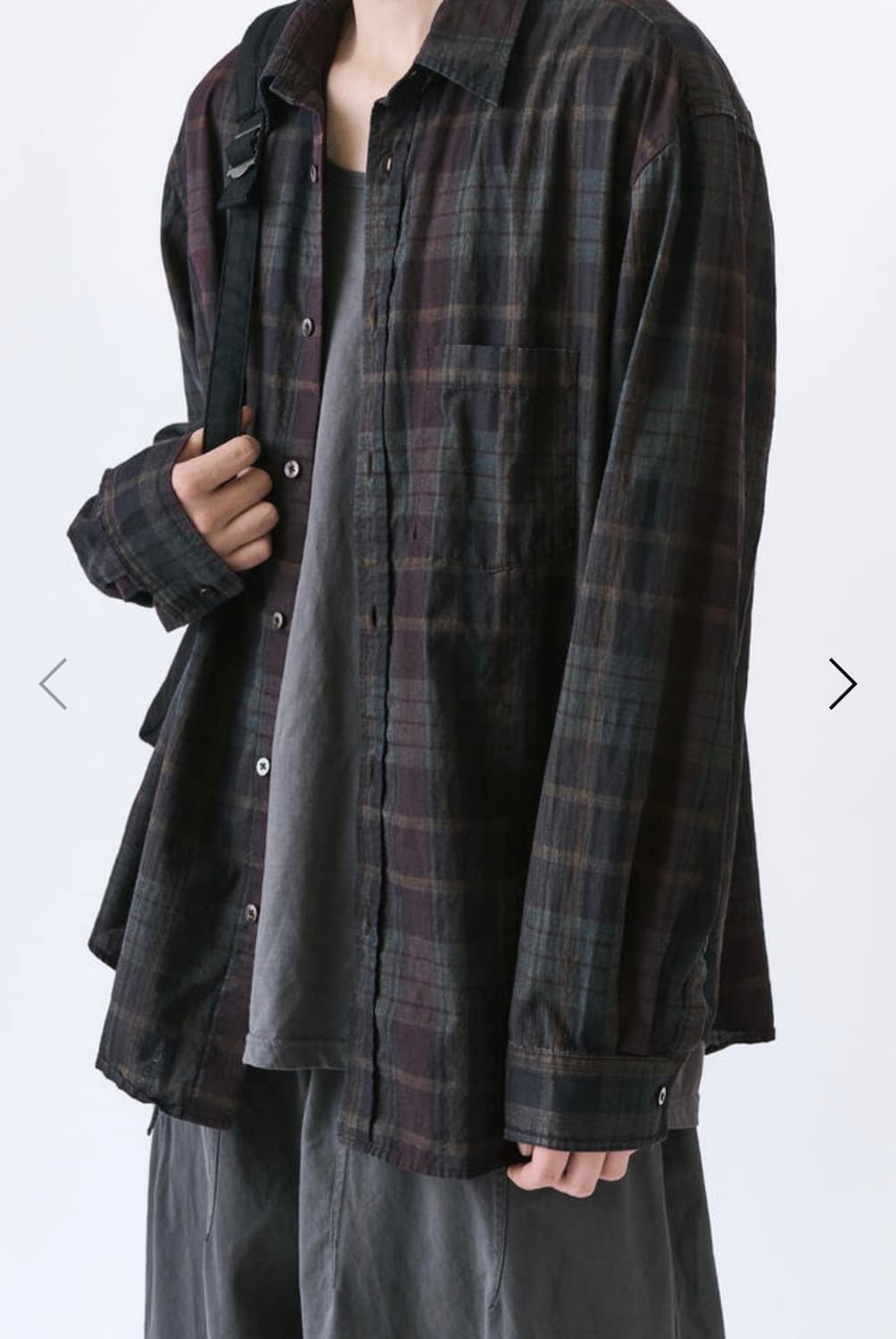 이얼즈어고 포이카 체크셔츠 다이드핑크 1사이즈 판매 상품이미지2