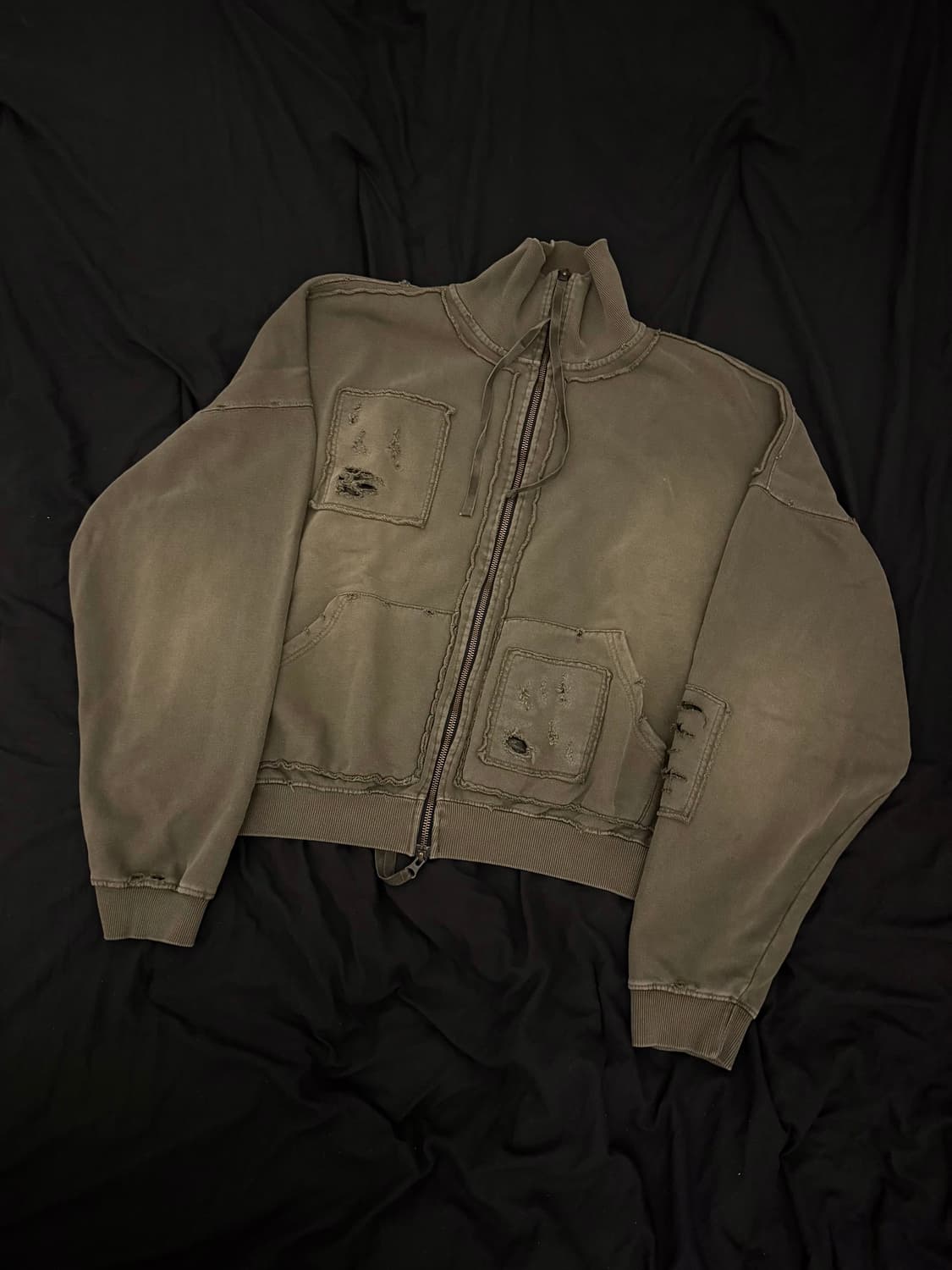 언더마이카 멀티패치 빈티지 가오어 집업 카키 상품이미지1