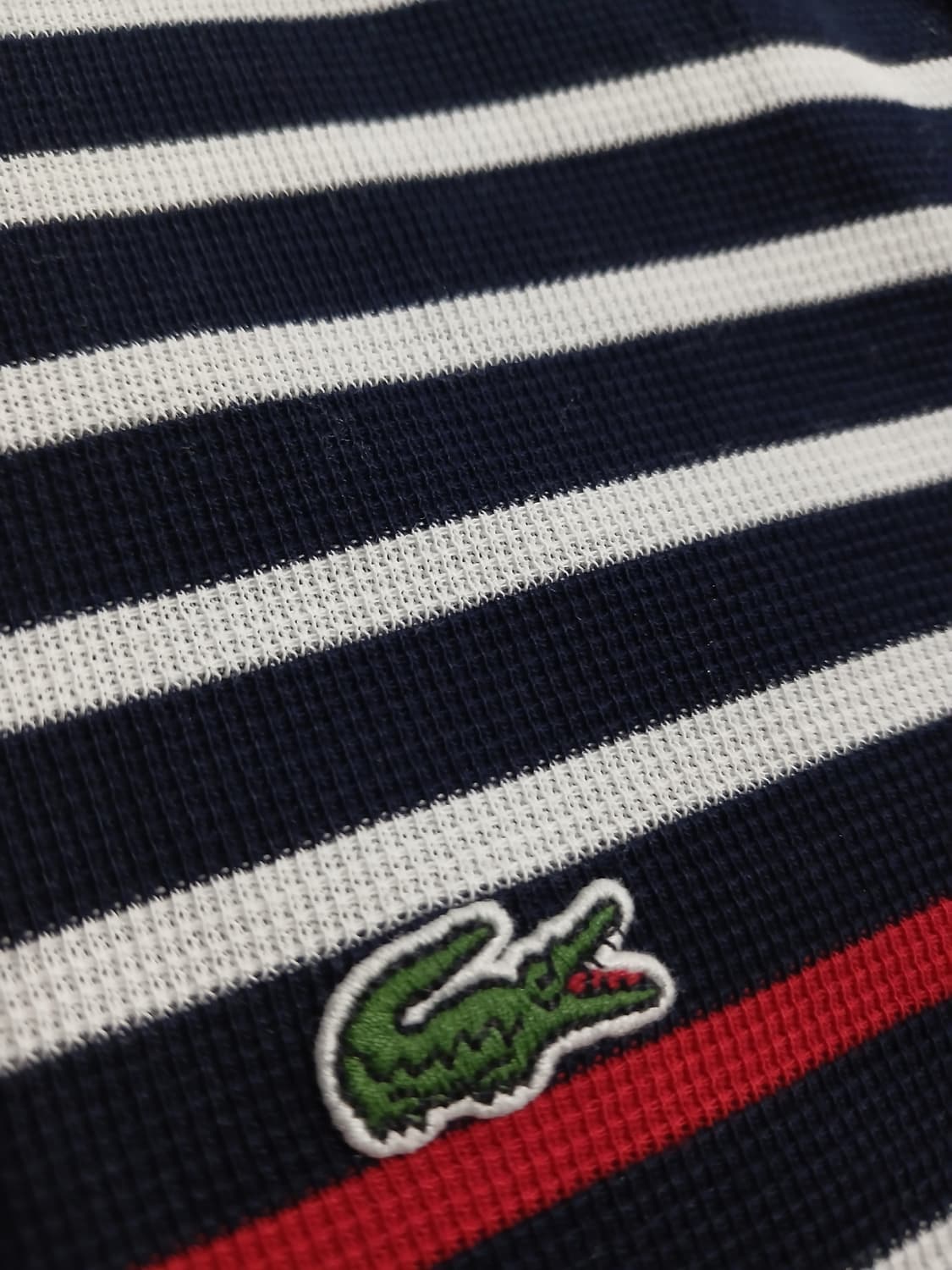 *Lacoste 스트라이프 반팔 티셔츠 (네이비) 상품이미지5