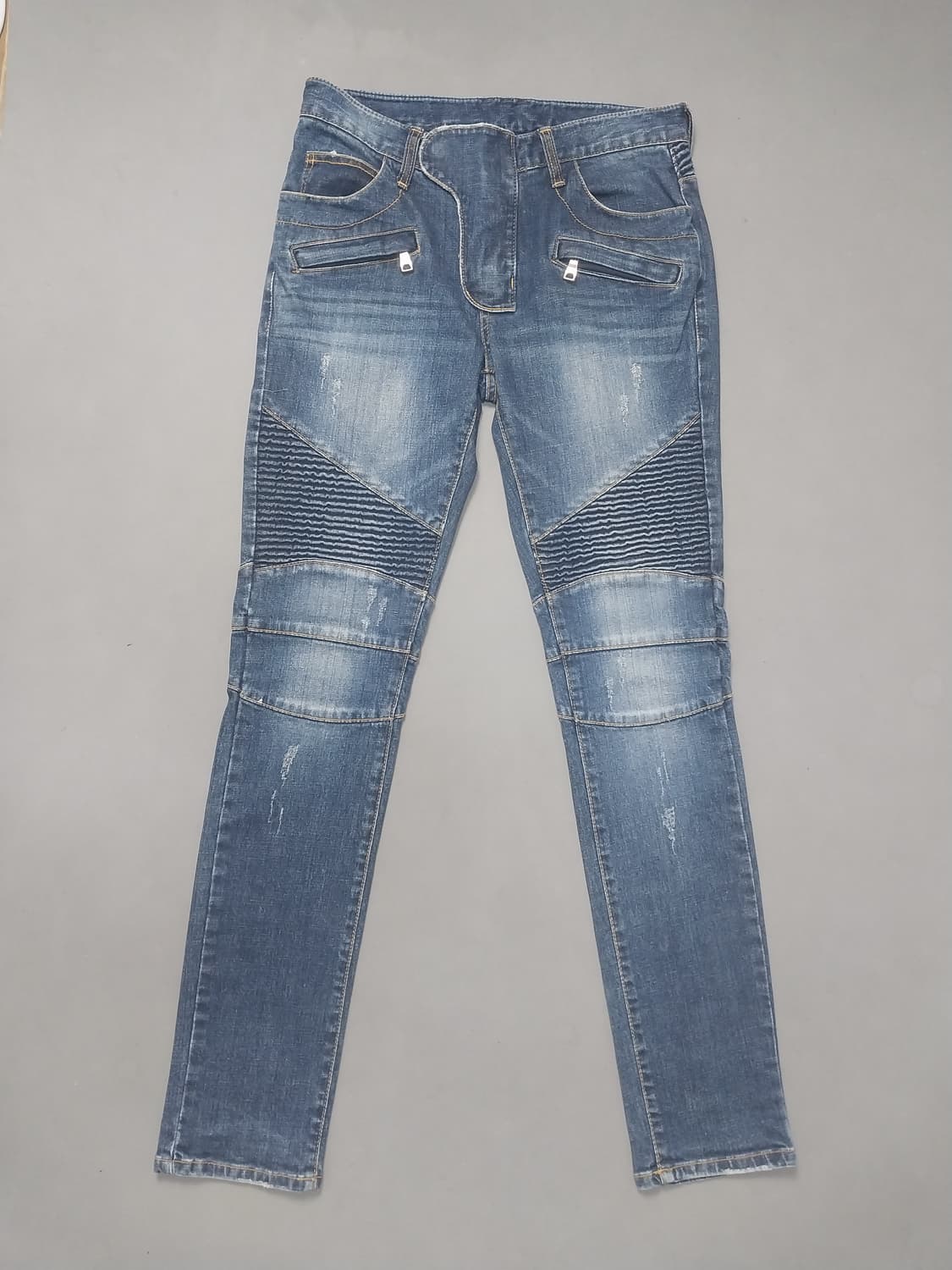 [30] 발망 스크래치 슬림 바이커진 청바지 상품이미지1