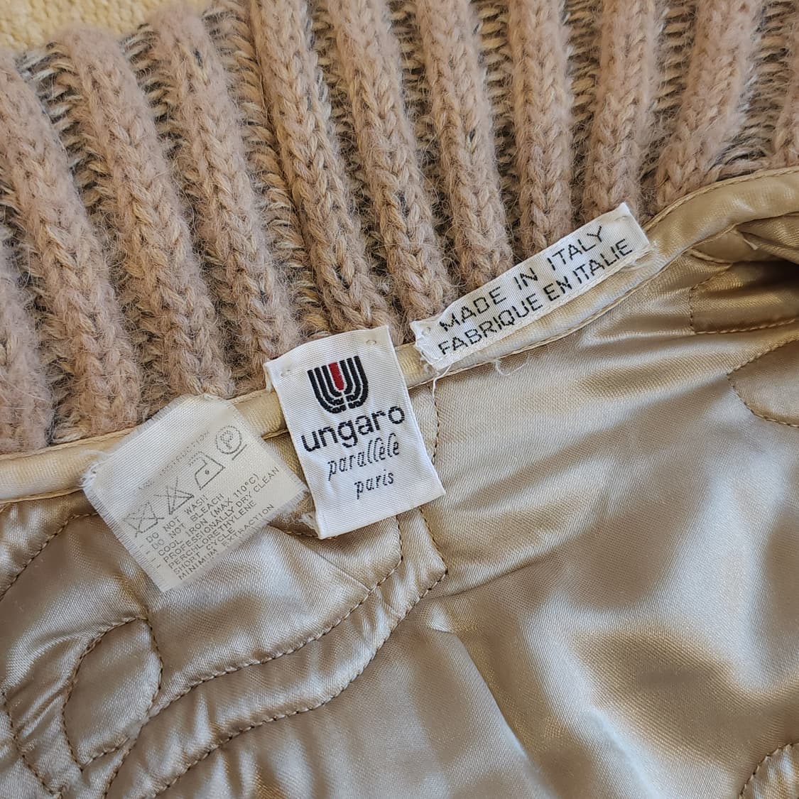 90s 웅가로 인디핑크 로즈 패턴 오버사이즈 숄카라 니트 자켓 L 상품이미지10