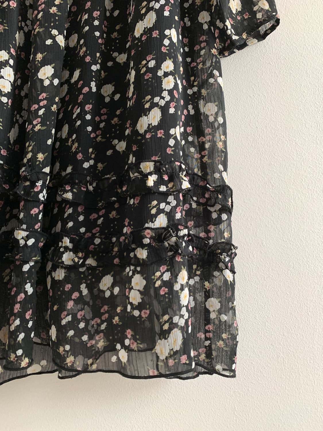 Flower Chiffon Dress(Black) 상품이미지7