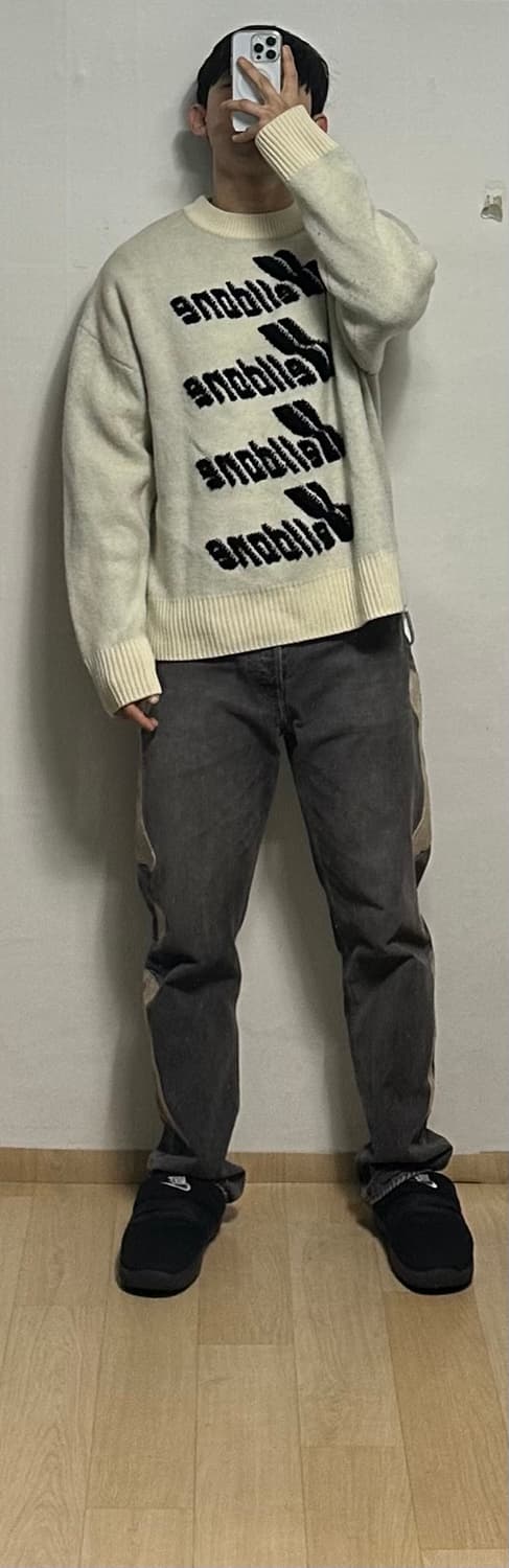 웰던 WE11DONE 로고 파일 니트 상품이미지5