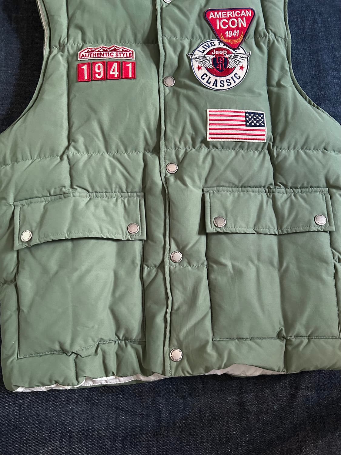 지프 덕다운 아메리칸 패치 패딩베스트 상품이미지4