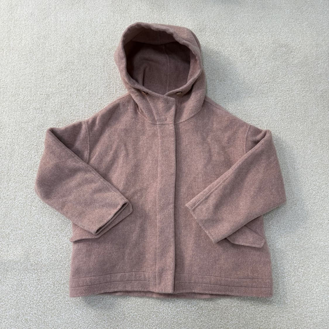 [85-91-160] SJWANI 울 캐시미어 후드 하프 코트 0119T 상품이미지1