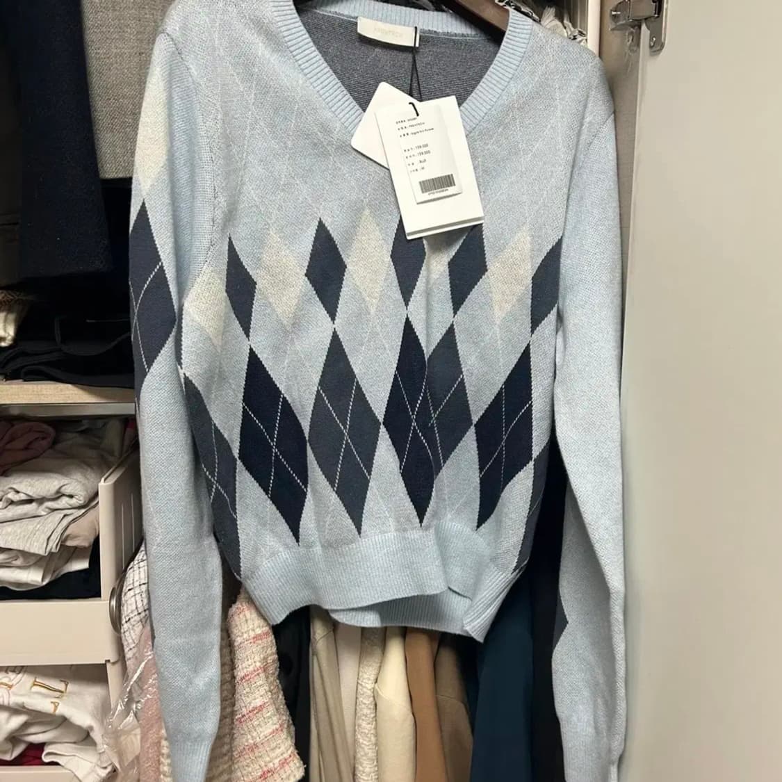 프론트로우 Argyle Knit Pullover 아가일니트풀오버봄가을니트 상품이미지3