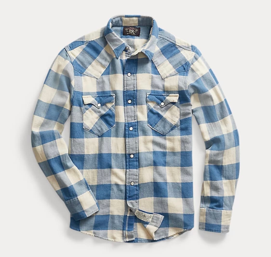 RRL 더블알엘 슬림핏 플래드 트윌 웨스턴셔츠 XL 상품이미지1