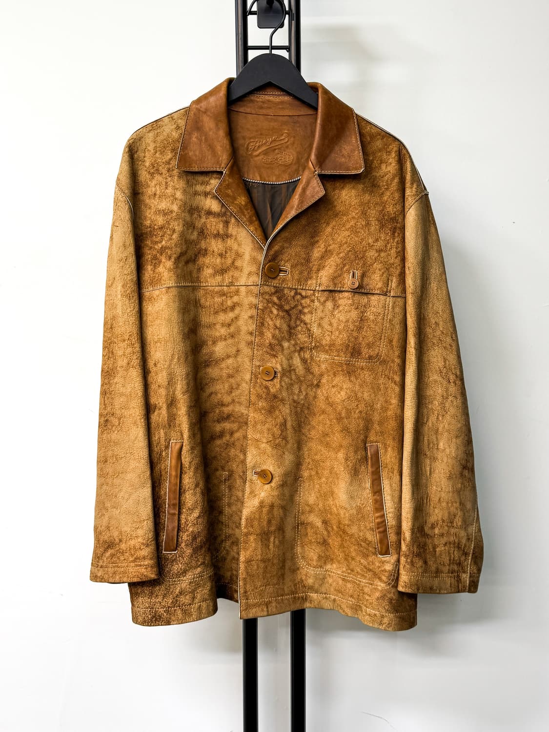 Zhe Jiang Crocodile 램 레더 오버 블레이저 상품이미지1