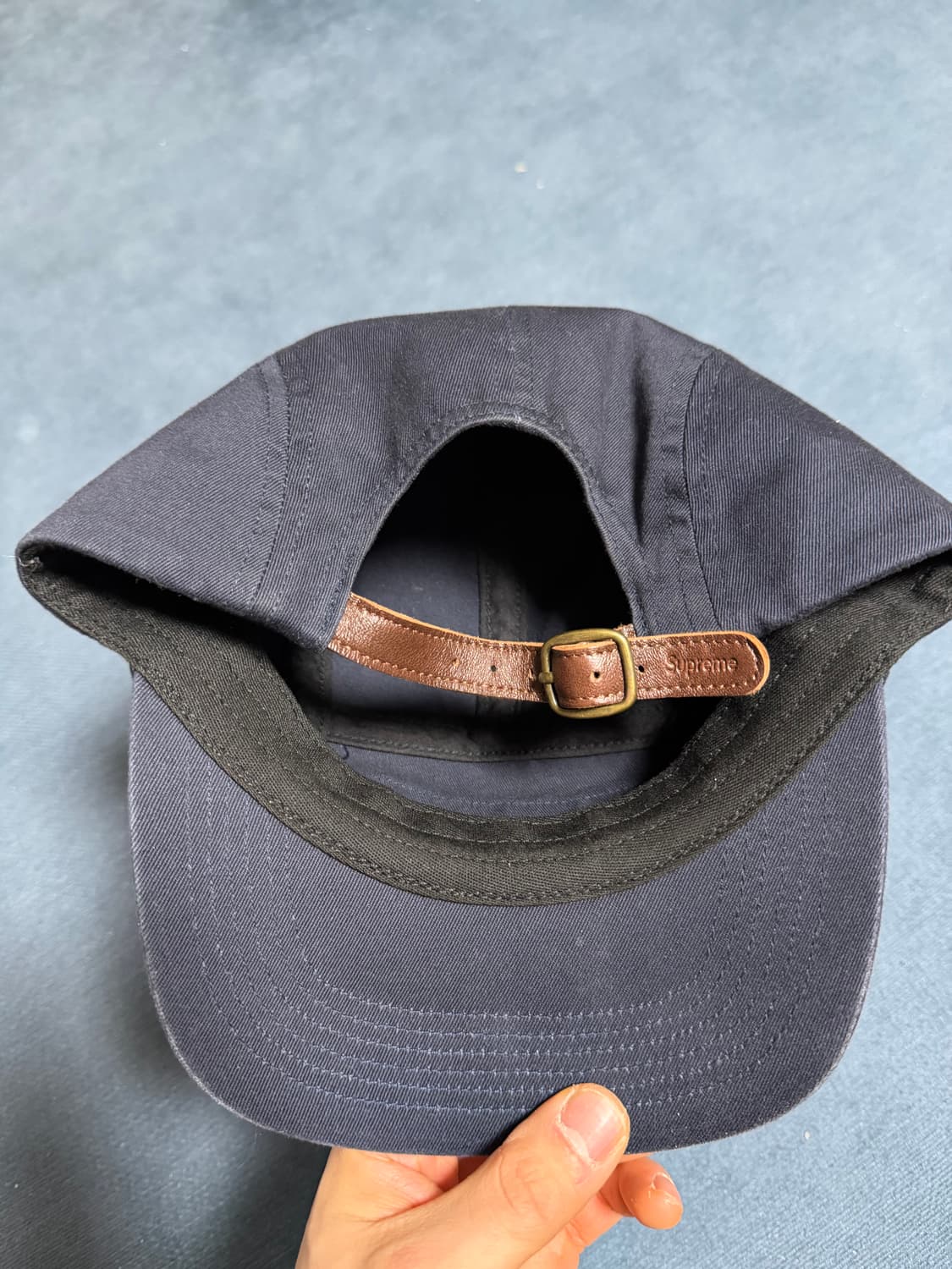 슈프림 워시드 치노 트윌 캠프캡 네이비 - 24FW 상품이미지5