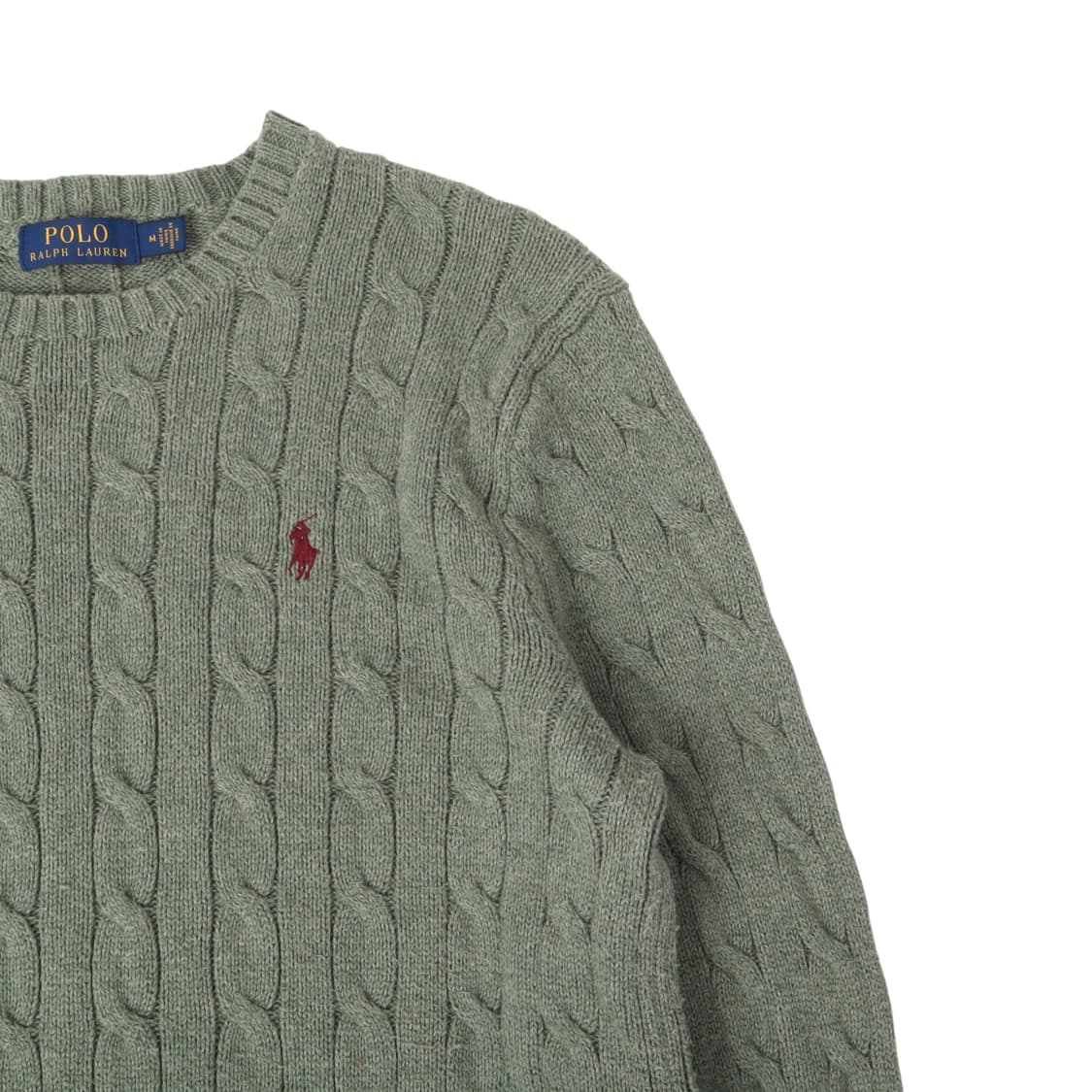 폴로 랄프로렌 그린 코튼 케이블 니트 스웨터 상품이미지3