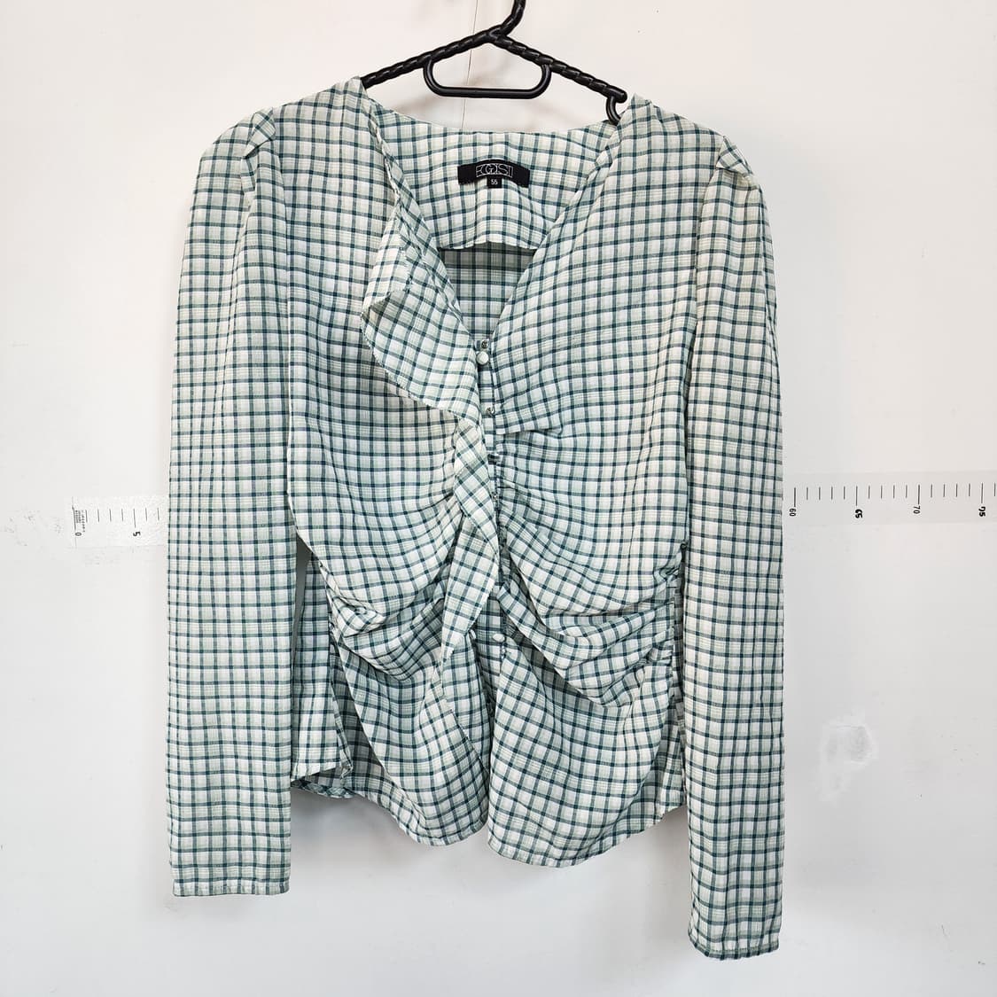 에고이스트 체크 셔링 블라우스 상품이미지1