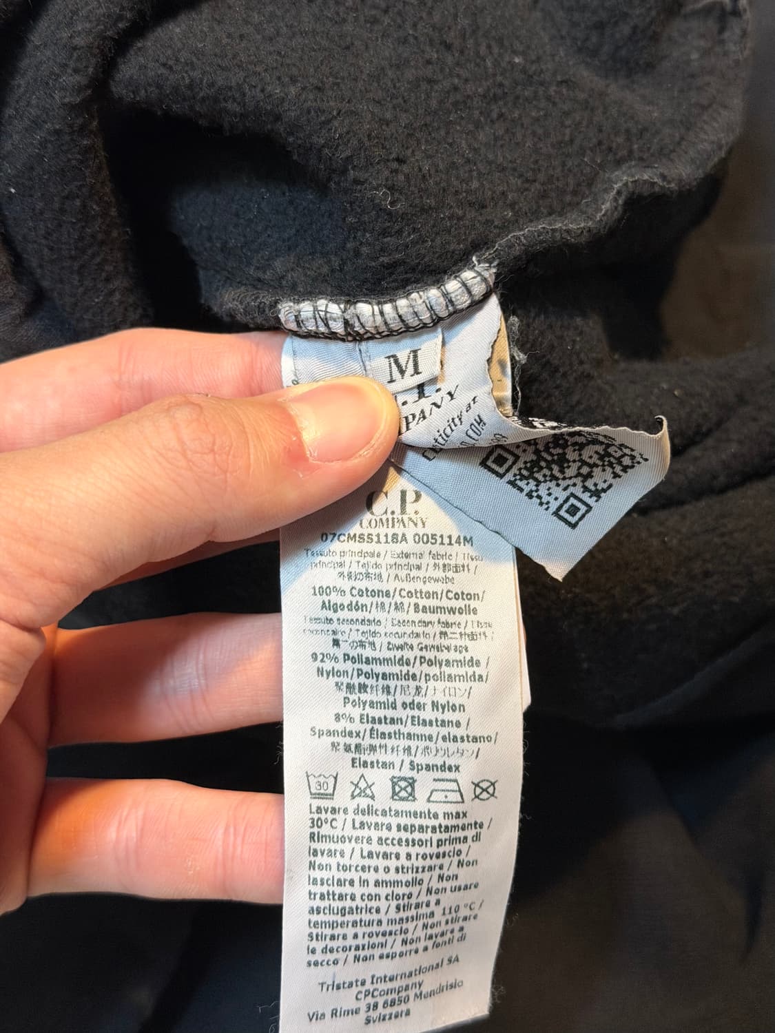 CP 컴퍼니 나일론 배색 하이브리드 맨투맨 스웻셔츠 블랙 상품이미지4