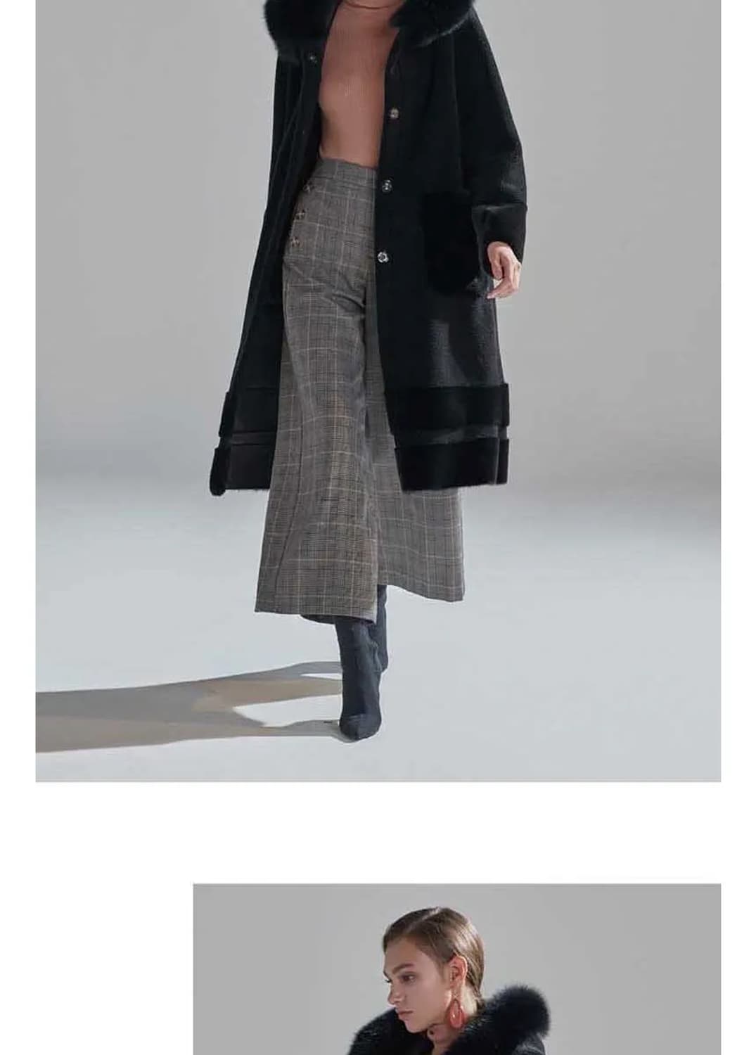 신영모피 사가폭스퍼 후드 양털뽀글이 양면 무스탕 55~66 상품이미지5