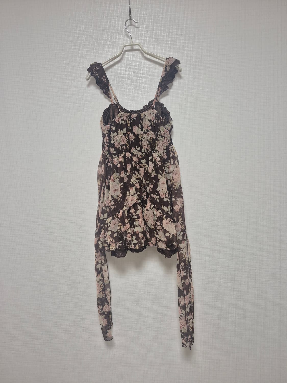 리즈리사 초고전템 히메갸루 쵸코브라운 플로럴 원피스 상품이미지4