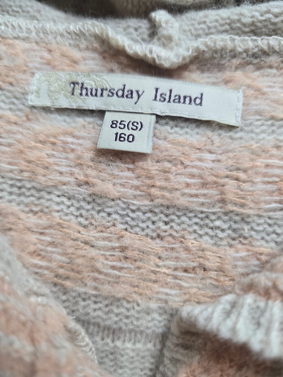 써스데이아일랜드 울 후드니트카디건 S 상품이미지3