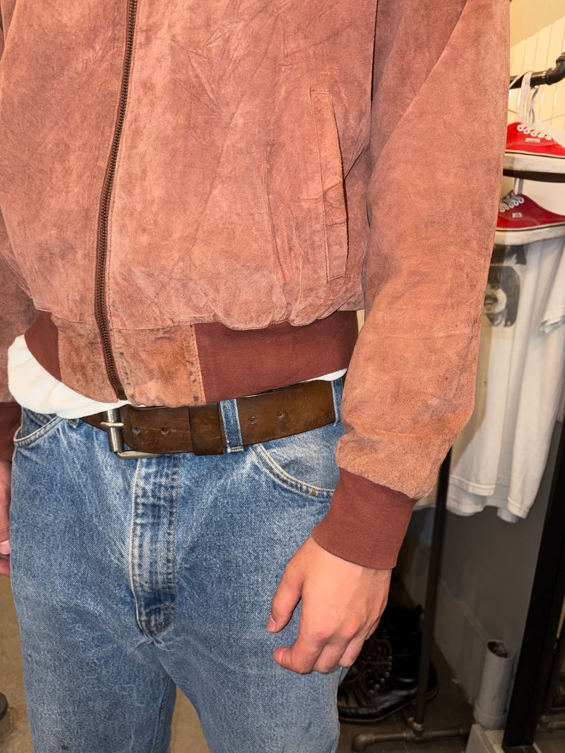 90’s Japanese pig-leather faded bomber  상품이미지6