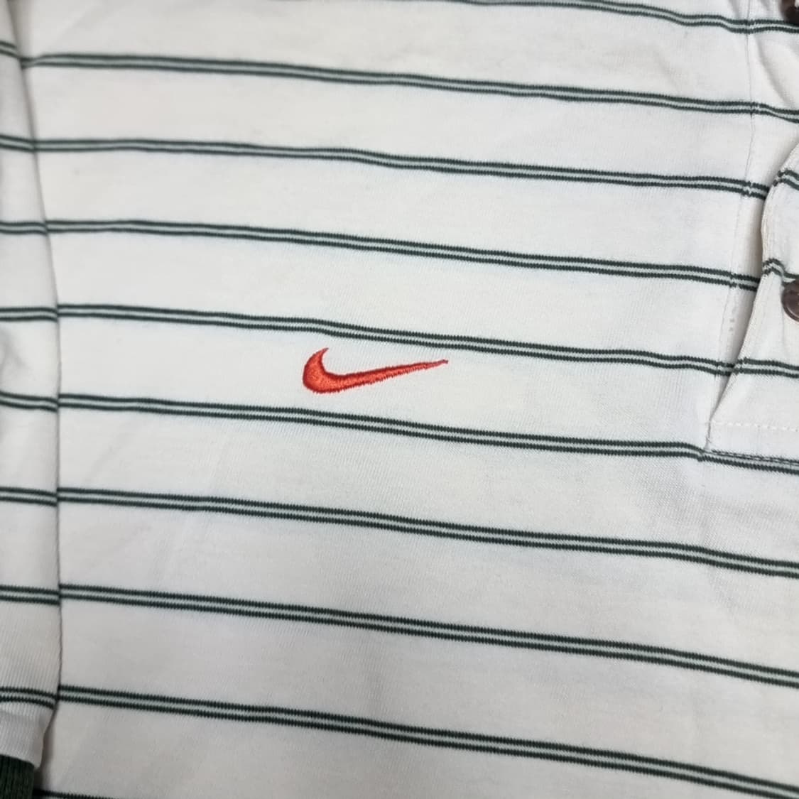 80s 한국제 나이키 스트라이프 반팔 폴로티 U 로고(100) 상품이미지4