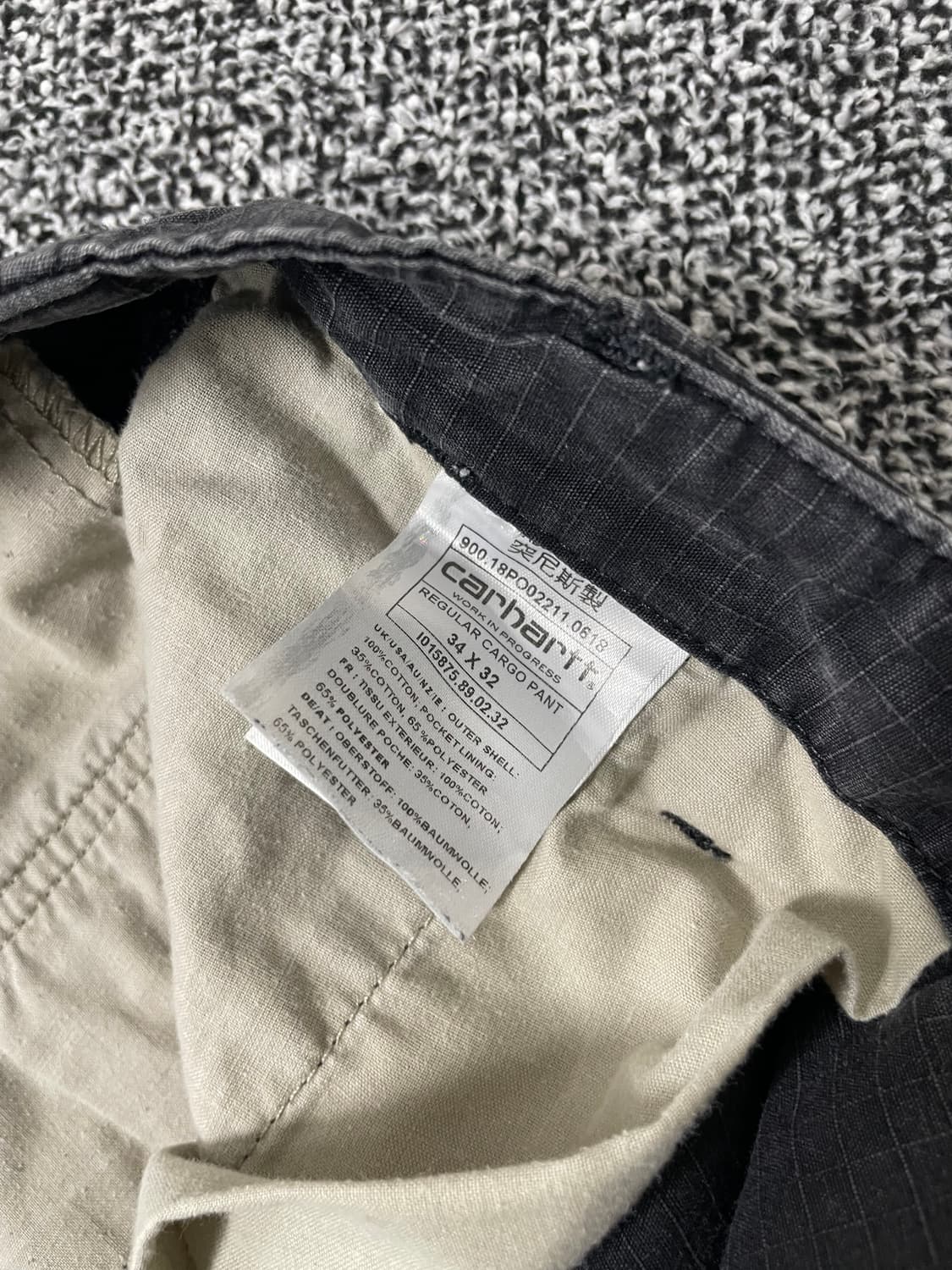 빈티지9. 칼하트 WIP 레귤러 카고 팬츠 워크 팬츠 면바지 딥차콜 상품이미지4