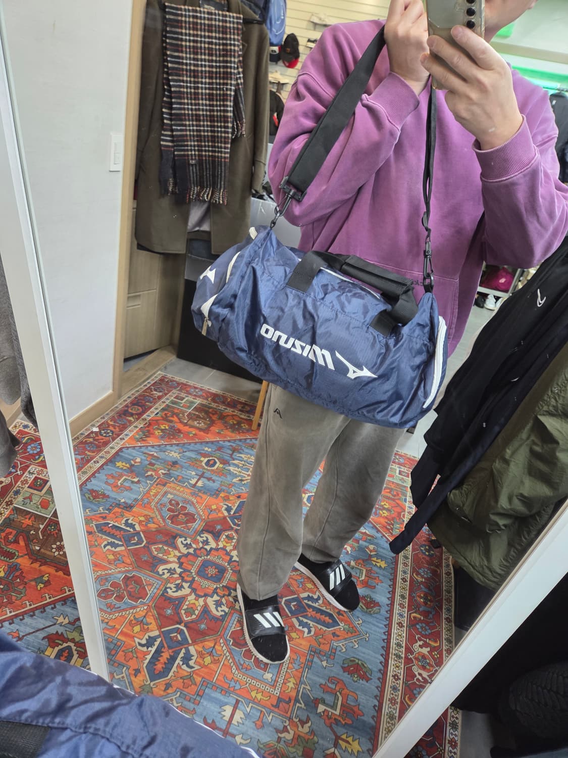 미즈노 중소형 폴딩 나일론 짐백 크로스백  상품이미지7