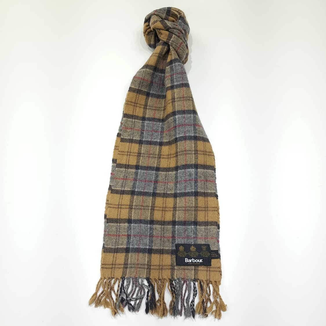 MX494 바버 90s 스코틀랜드판 램스울 클래식타탄 머플러 목도리 상품이미지1