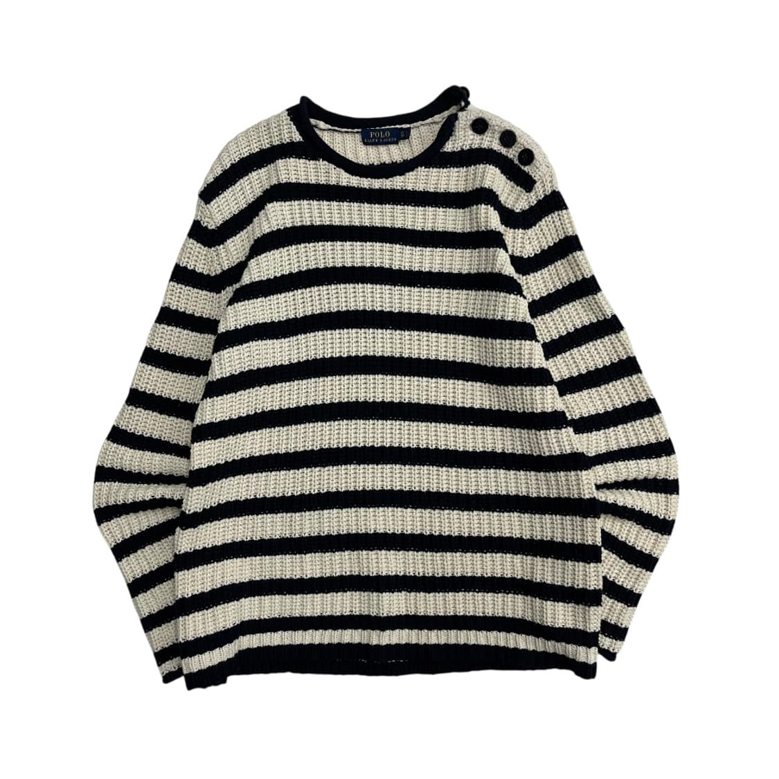 폴로 랄프로렌 네이비 단가라 아이보리 니트 XS 상품이미지2