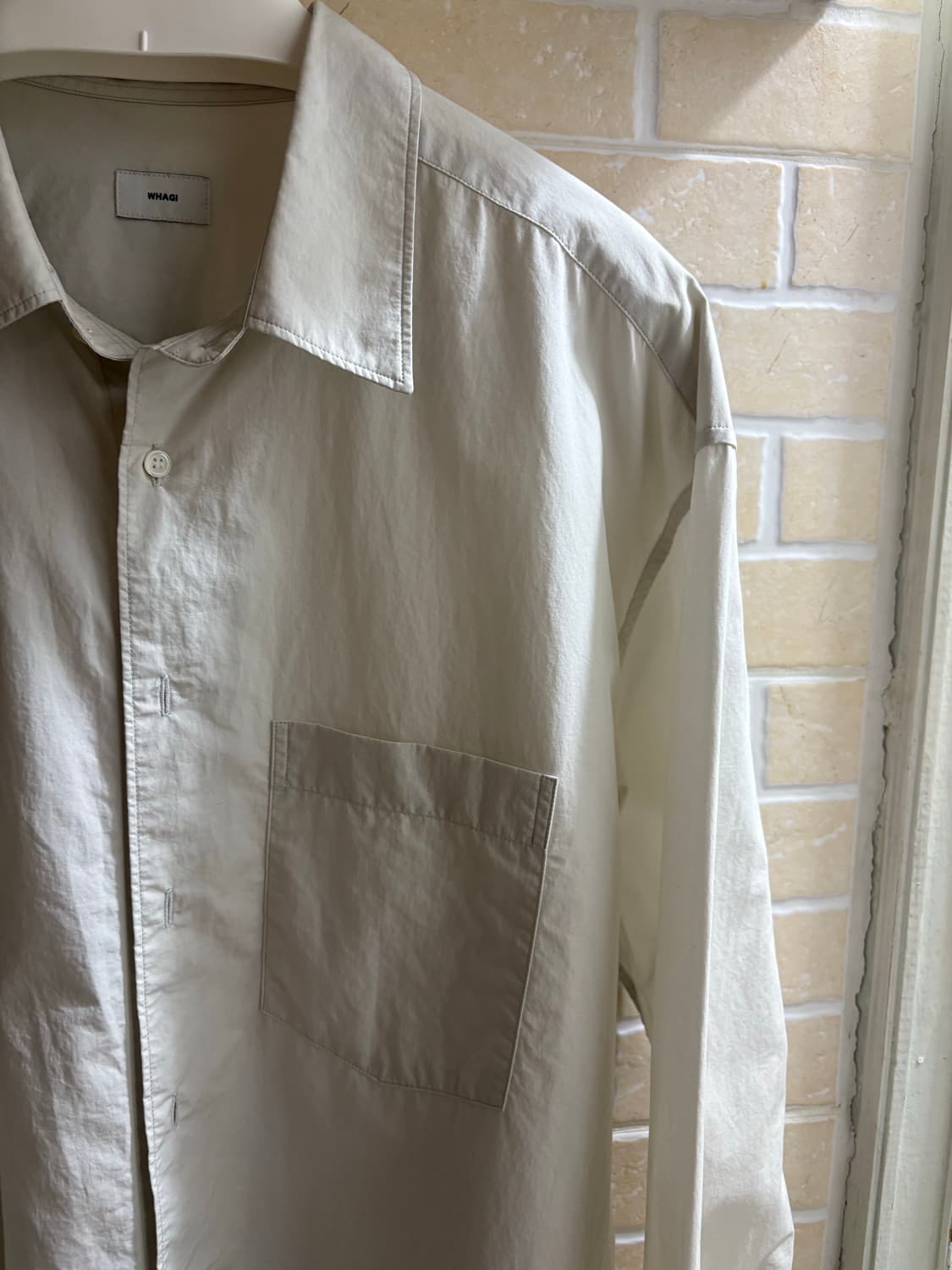 와기 - 아기택트 셔츠. 화이트 그레이 컬러 3사이즈 상품이미지3