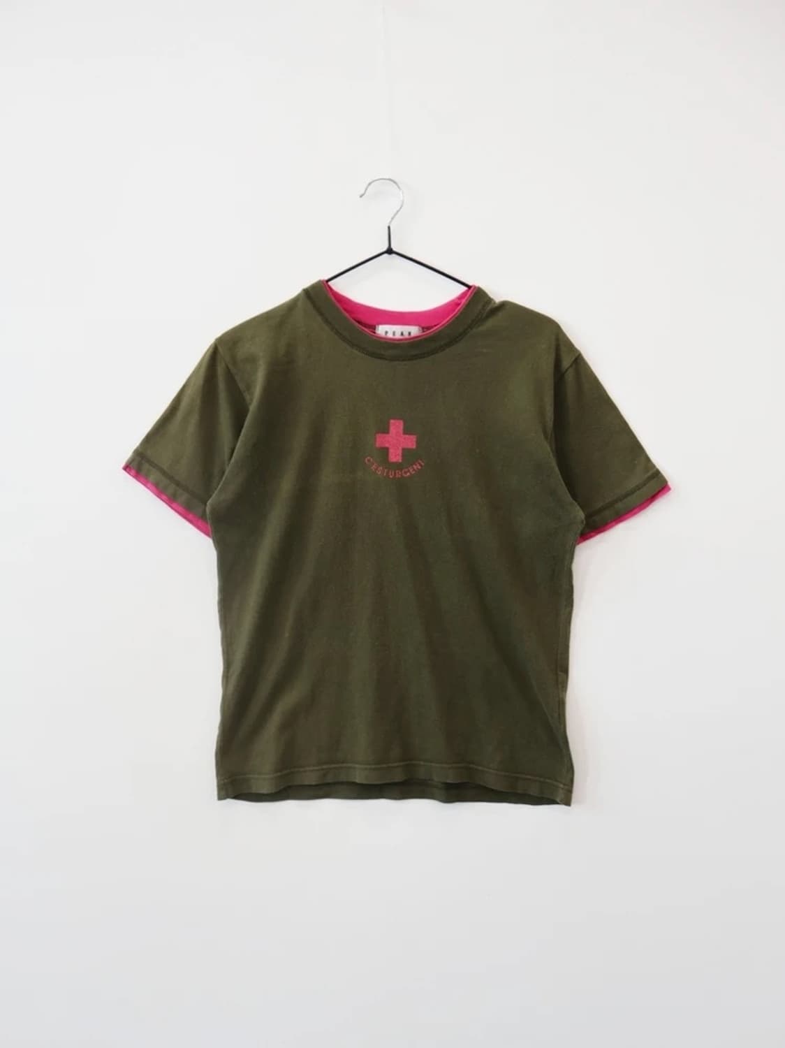 PEAK Y2K Ringer Tee Khaki Pink 상품이미지3